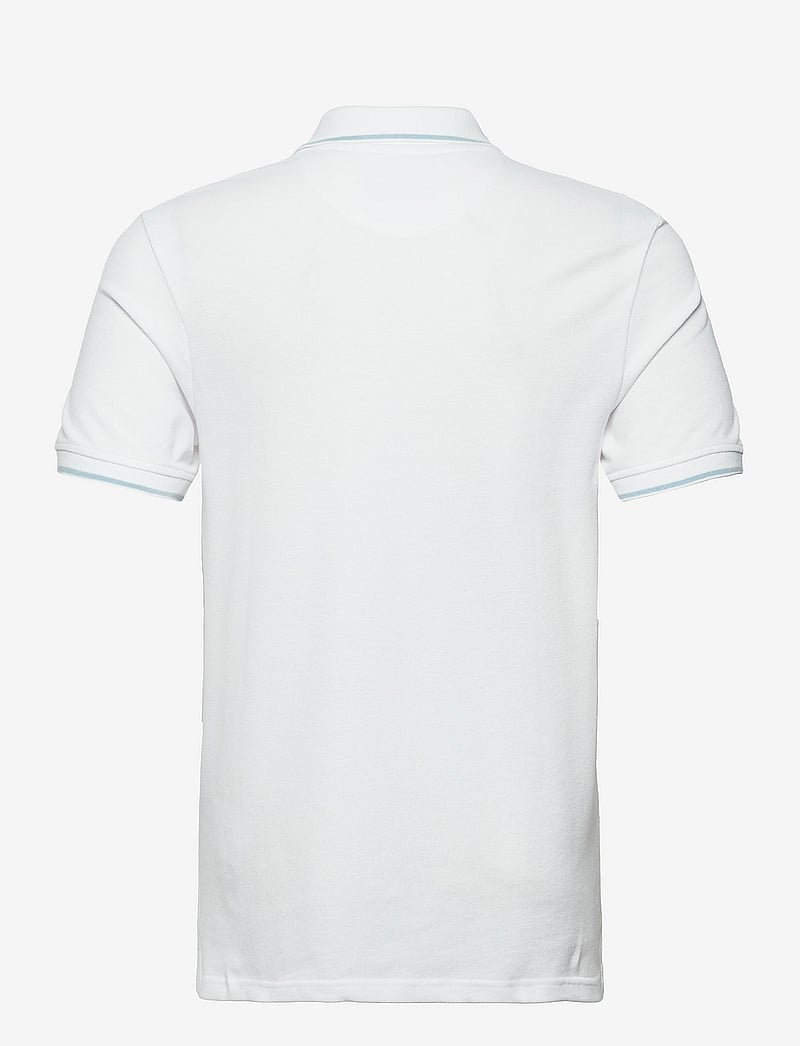 Lyle & Scott - Tipped Polo Shirt - kortärmade pikéer - w533 white/ light blue - 2