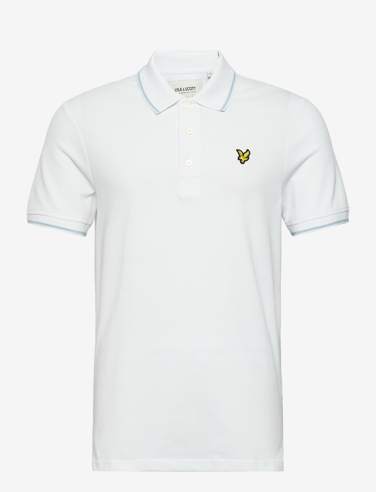 Lyle & Scott - Tipped Polo Shirt - kortærmede poloer - white/ light blue - 0
