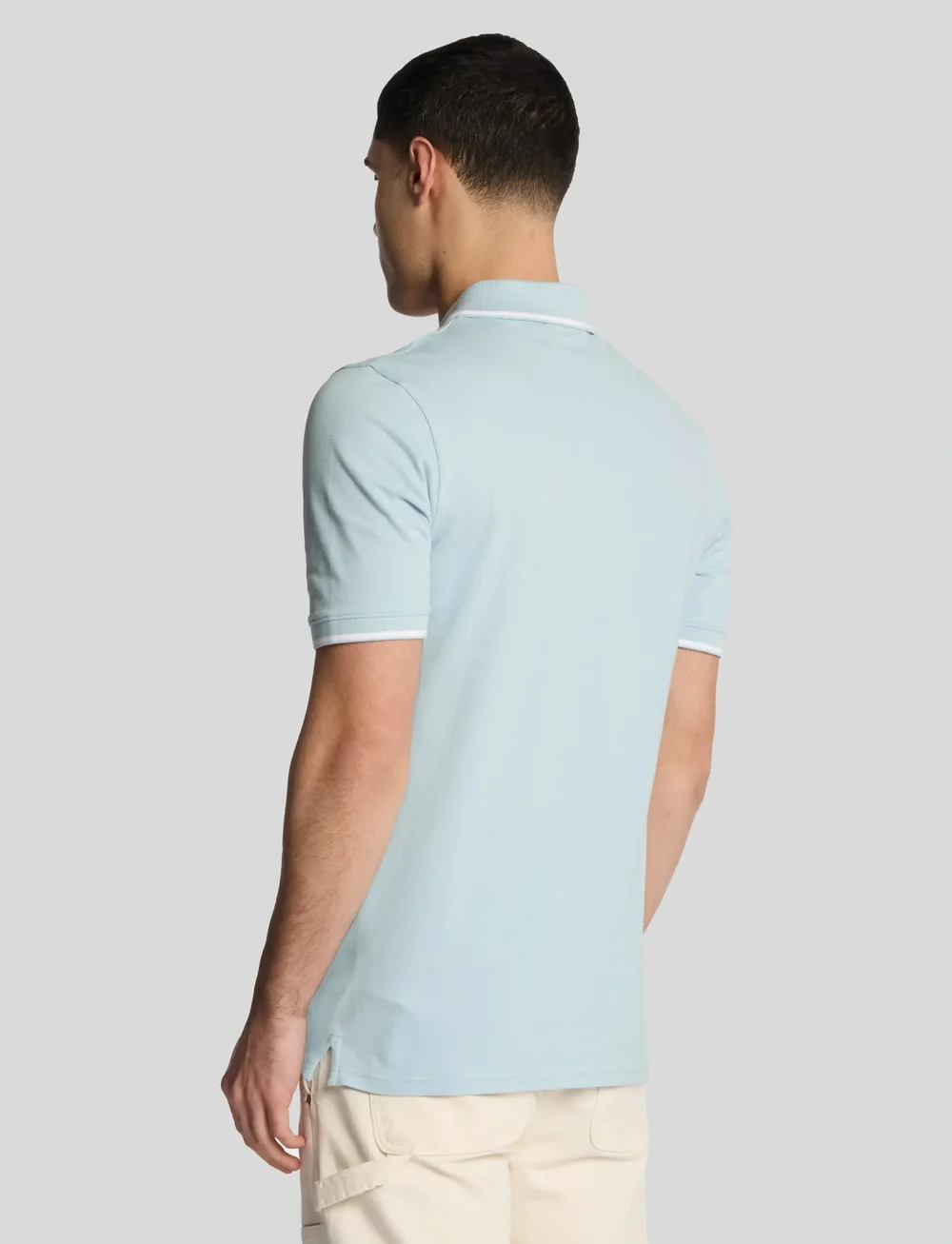 Lyle & Scott - Tipped Polo Shirt - short-sleeved polos - x810 fresh water/ white - 3