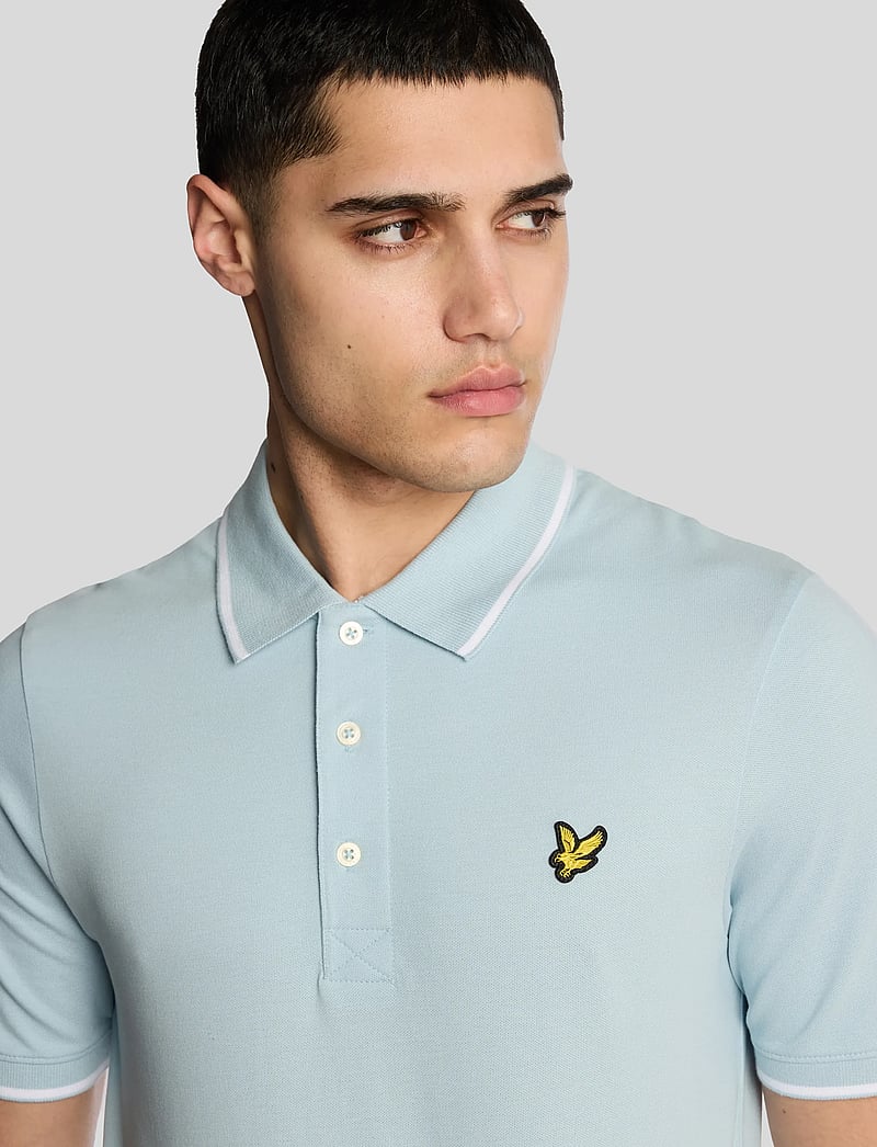 Lyle & Scott - Tipped Polo Shirt - short-sleeved polos - x810 fresh water/ white - 5