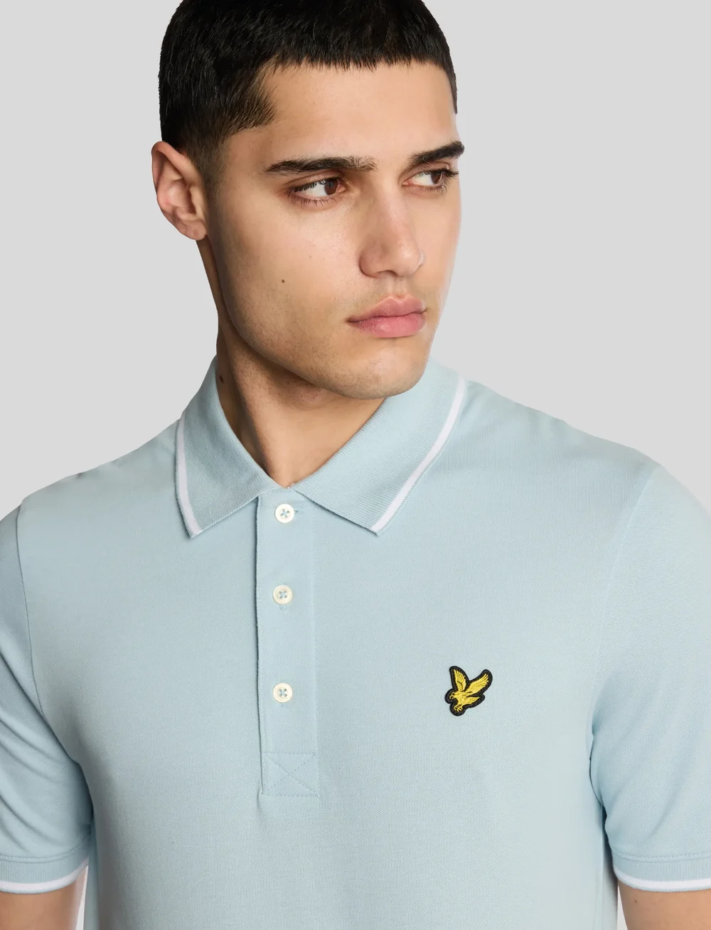 Lyle & Scott - Tipped Polo Shirt - short-sleeved polos - x810 fresh water/ white - 5