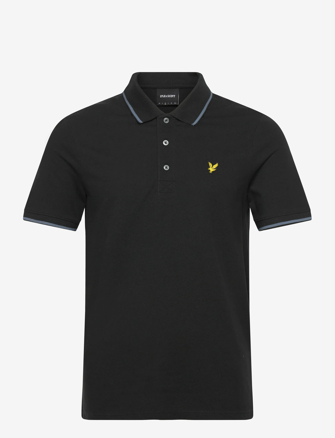 Lyle & Scott - Tipped Polo Shirt - kortærmede poloer - x938 black ice/ ocean sky - 1