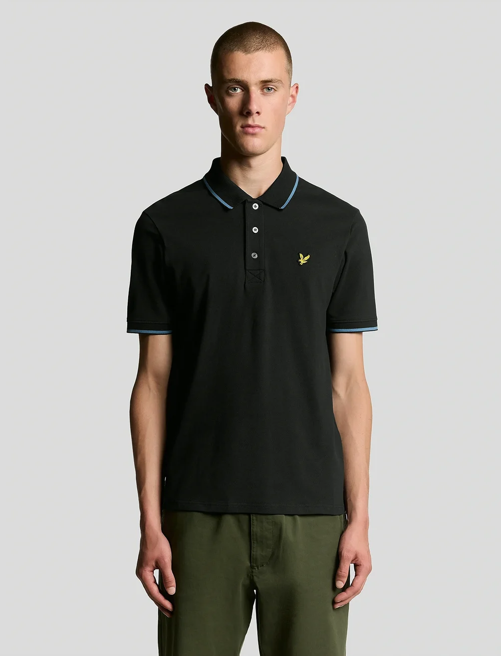 Lyle & Scott - Tipped Polo Shirt - lühikeste varrukatega polod - x938 black ice/ ocean sky - 0