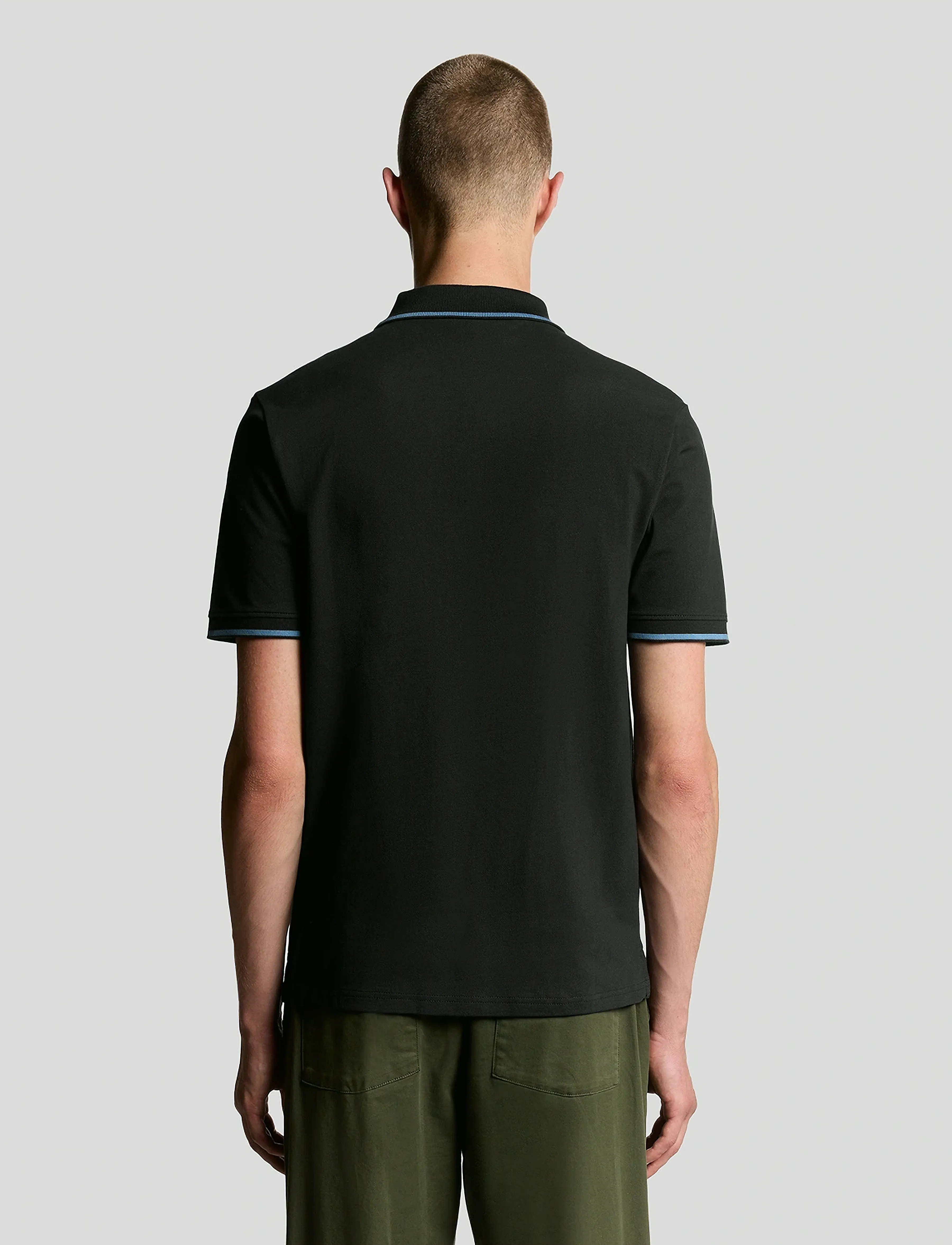 Lyle & Scott - Tipped Polo Shirt - stutterma pólóbolir - x938 black ice/ ocean sky - 3