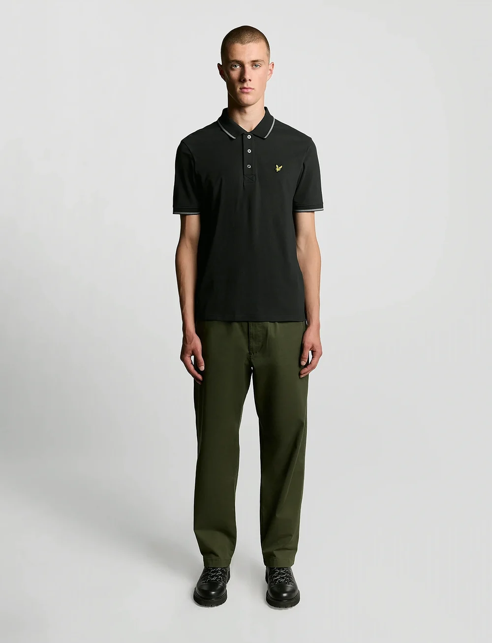 Lyle & Scott - Tipped Polo Shirt - lühikeste varrukatega polod - x938 black ice/ ocean sky - 4