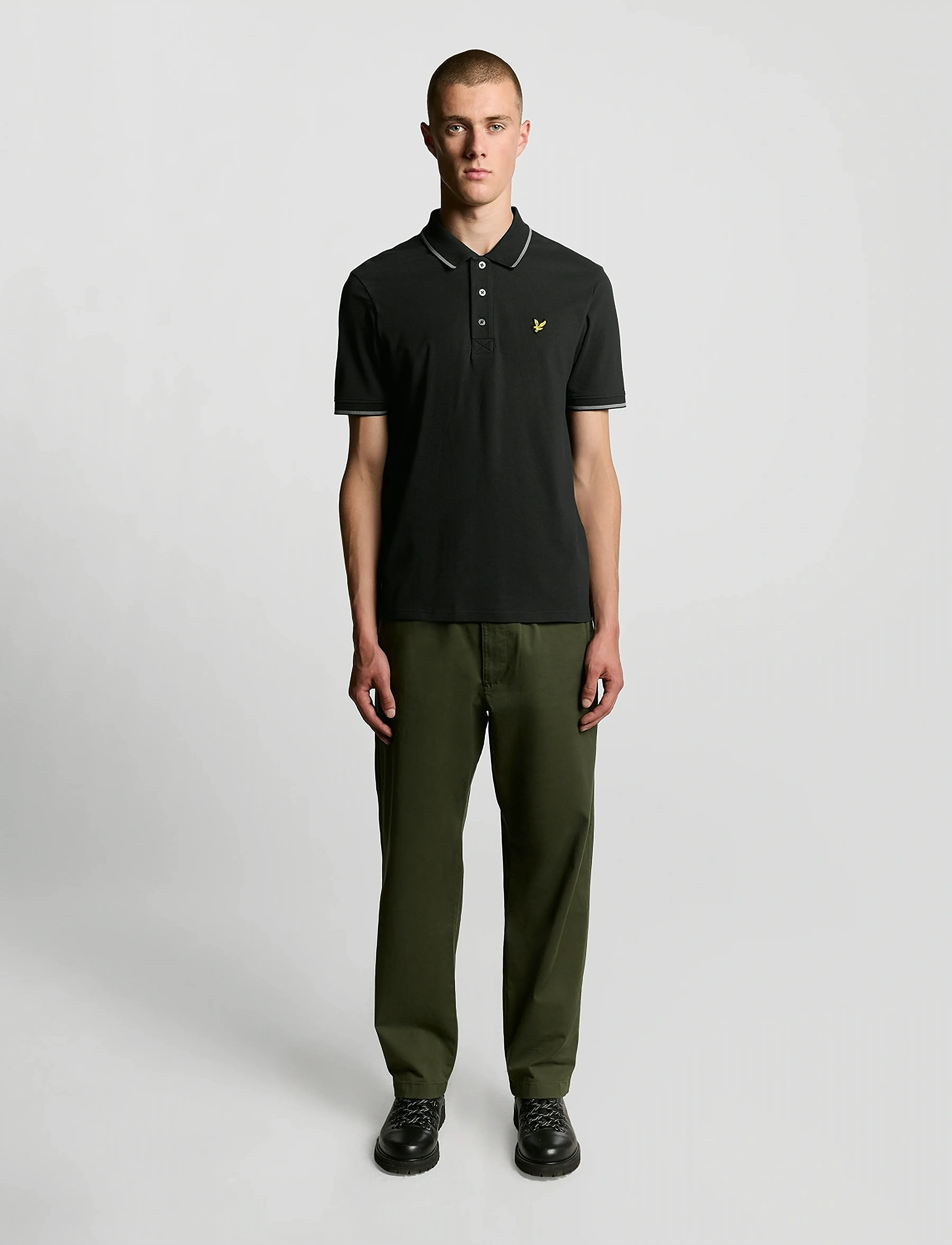 Lyle & Scott - Tipped Polo Shirt - stutterma pólóbolir - x938 black ice/ ocean sky - 4