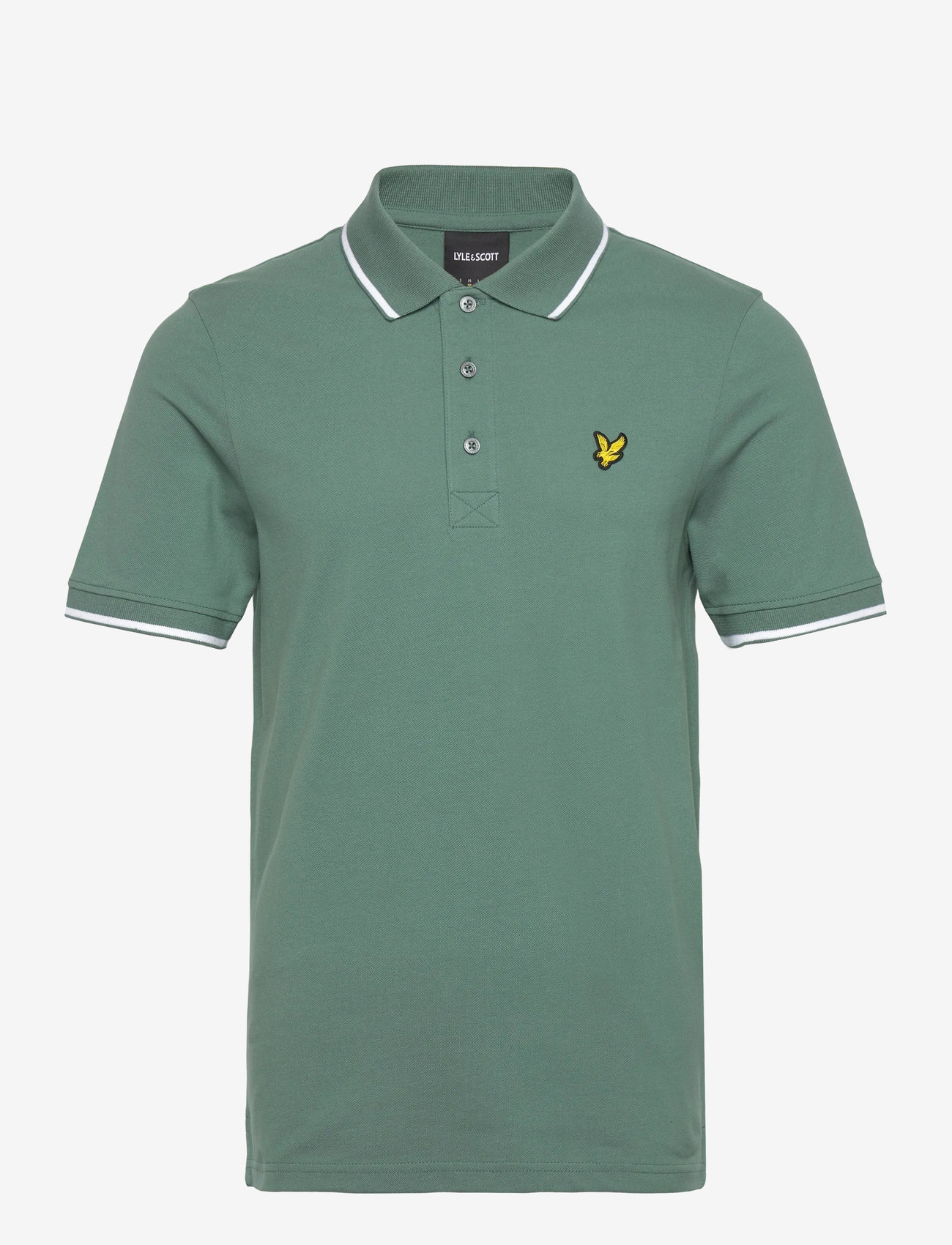 Lyle & Scott - Tipped Polo Shirt - kortærmede poloer - x939 agave green/ white - 1