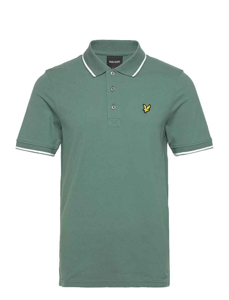 Lyle & Scott - Tipped Polo Shirt - kortærmede poloer - x939 agave green/ white - 1