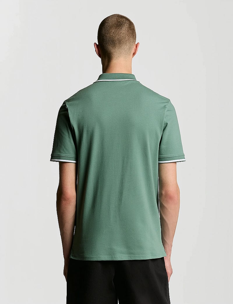 Lyle & Scott - Tipped Polo Shirt - kortærmede poloer - x939 agave green/ white - 3