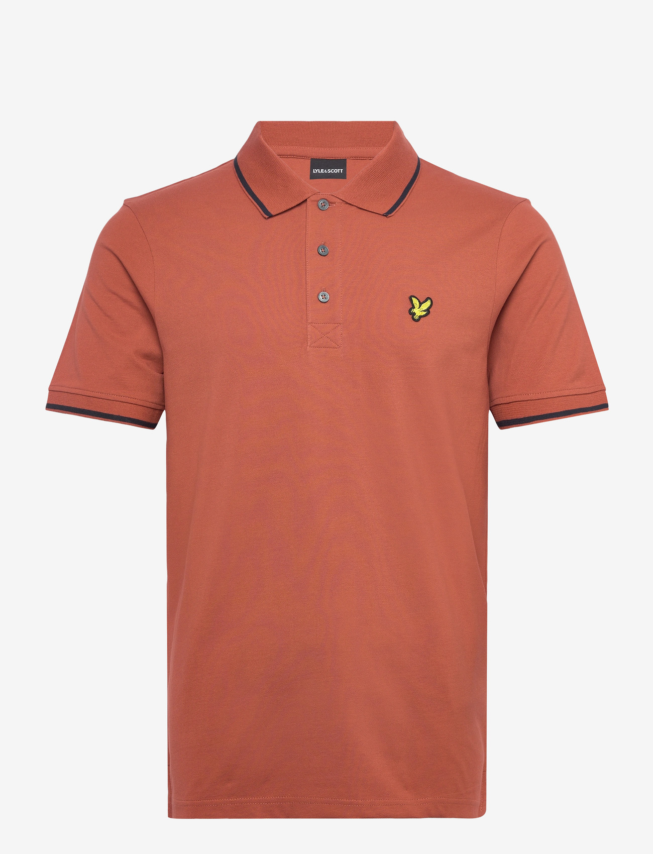 Lyle & Scott - Tipped Polo Shirt - kortærmede poloer - x940 brick/ dark navy - 0