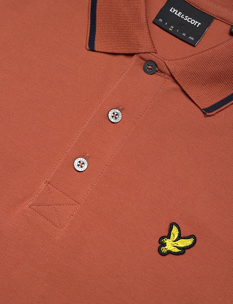 Lyle & Scott - Tipped Polo Shirt - kortærmede poloer - x940 brick/ dark navy - 2