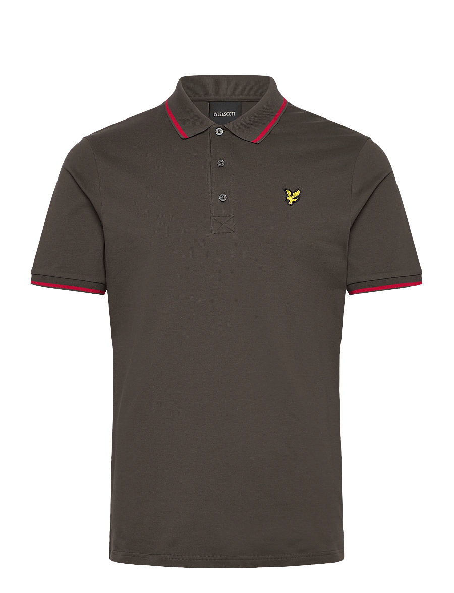Lyle & Scott - Tipped Polo Shirt - kurzärmelig - y168 soft black/ cherry red - 1
