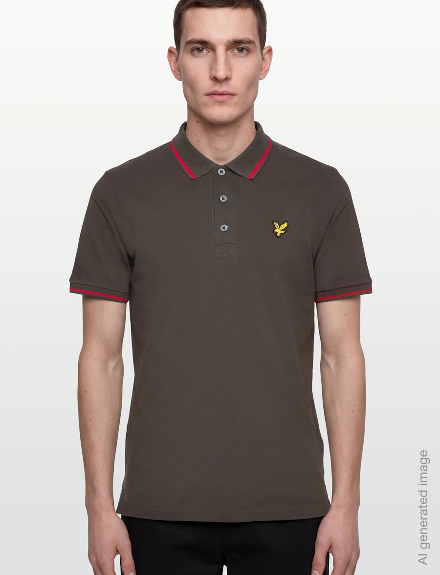 Lyle & Scott - Tipped Polo Shirt - kurzärmelig - y168 soft black/ cherry red - 3