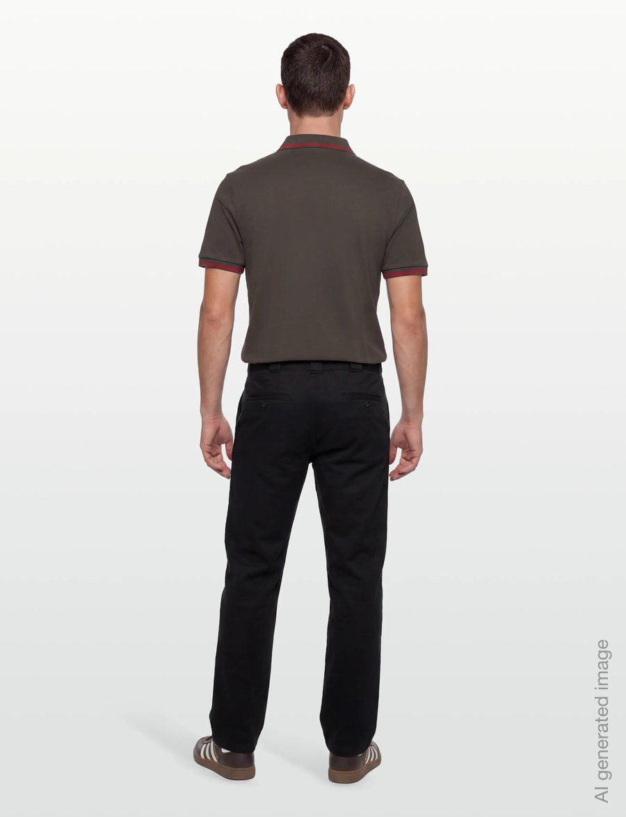Lyle & Scott - Tipped Polo Shirt - kurzärmelig - y168 soft black/ cherry red - 4