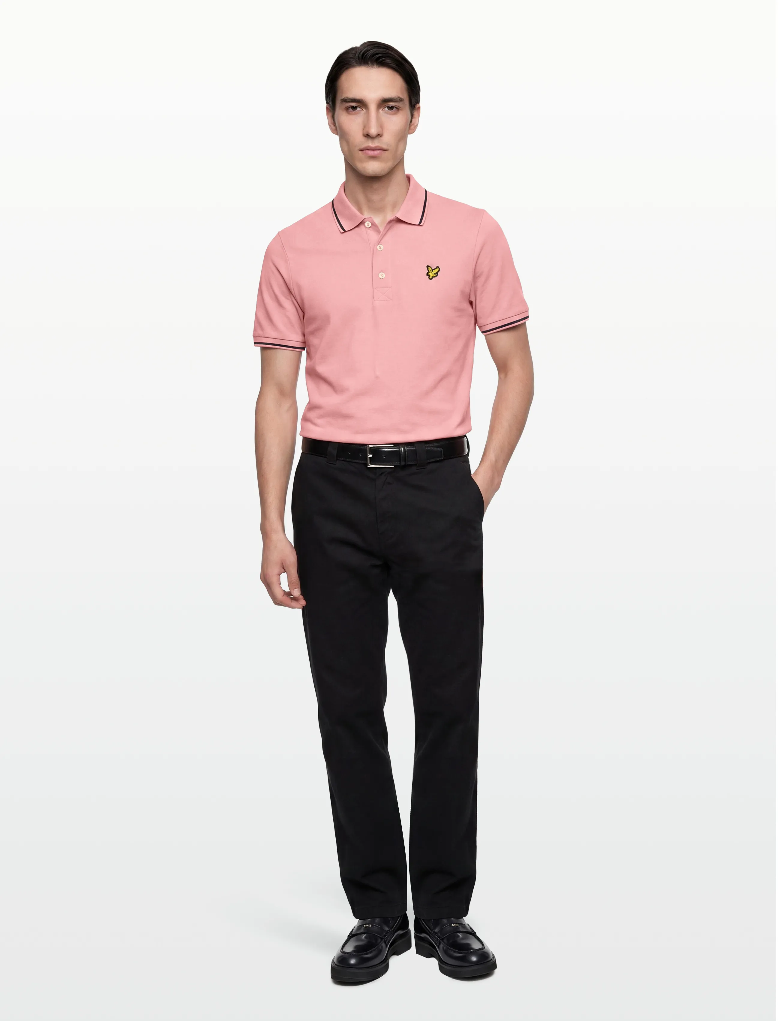 Lyle & Scott Tipped Polo Shirt - Autumn deals - Y165 PINK GRAPEFRUIT/ DARK NAVY / pink/rose