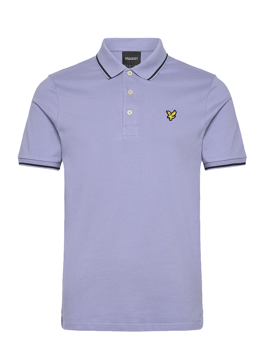 Lyle & Scott - Tipped Polo Shirt - short-sleeved polos - y167 bubble blue/ jet black - 1
