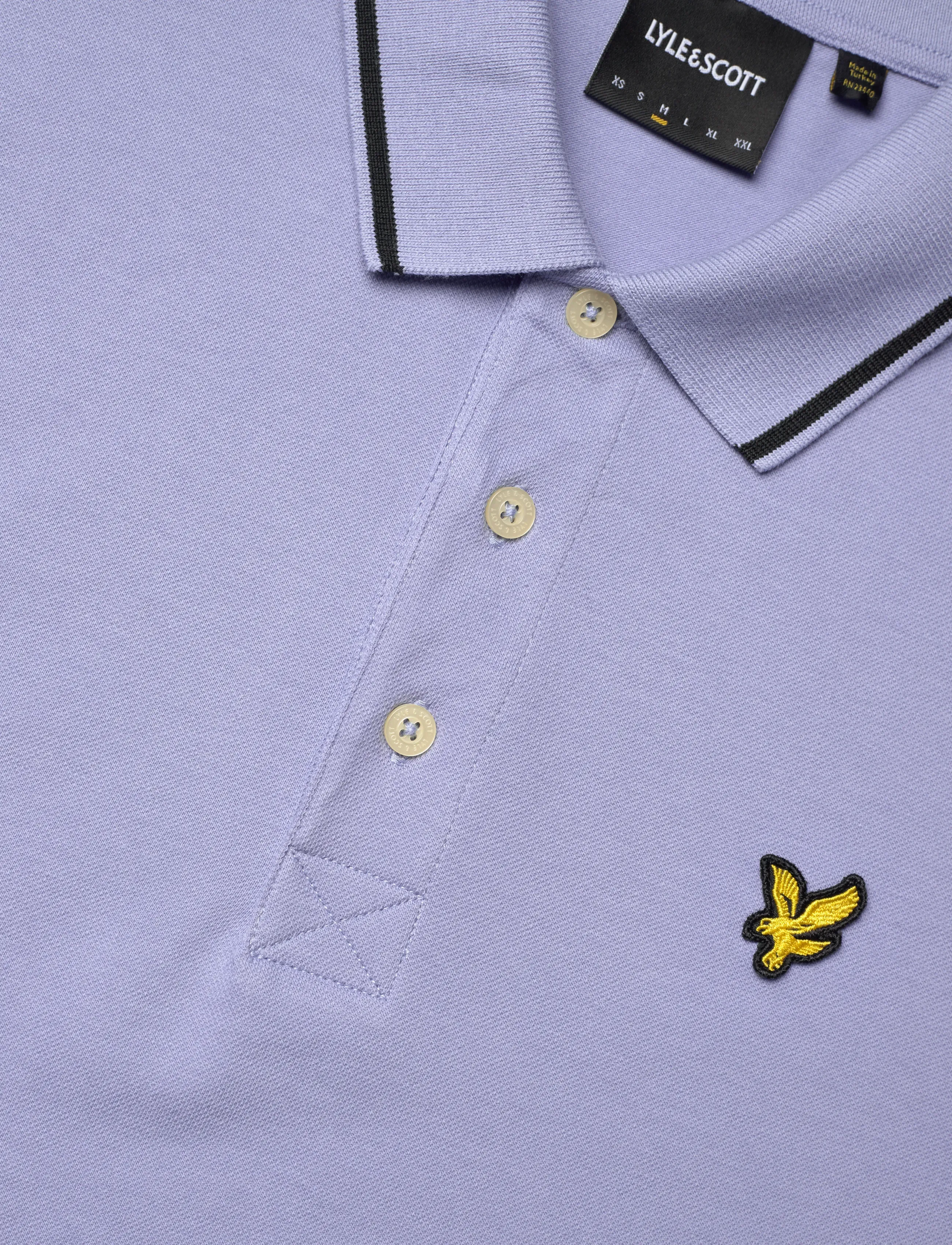 Lyle & Scott - Tipped Polo Shirt - kortärmade pikéer - y167 bubble blue/ jet black - 5