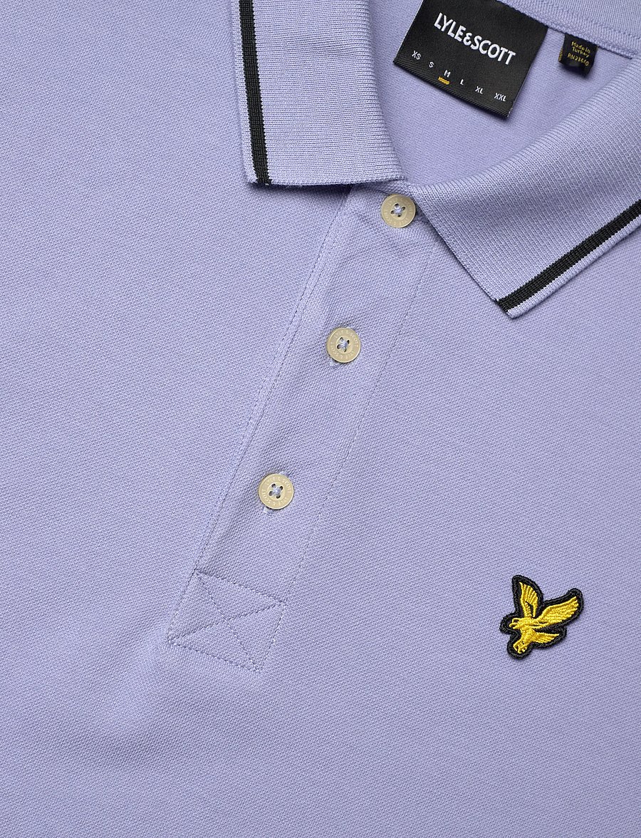 Lyle & Scott - Tipped Polo Shirt - short-sleeved polos - y167 bubble blue/ jet black - 5