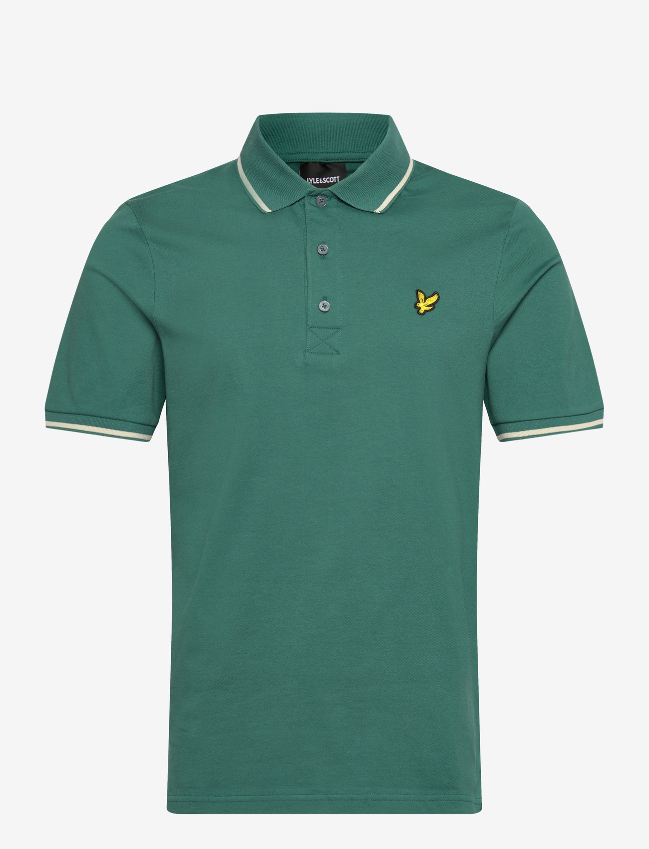Lyle & Scott - Tipped Polo Shirt - kurzärmelig - y164 everglade/ wheat - 1