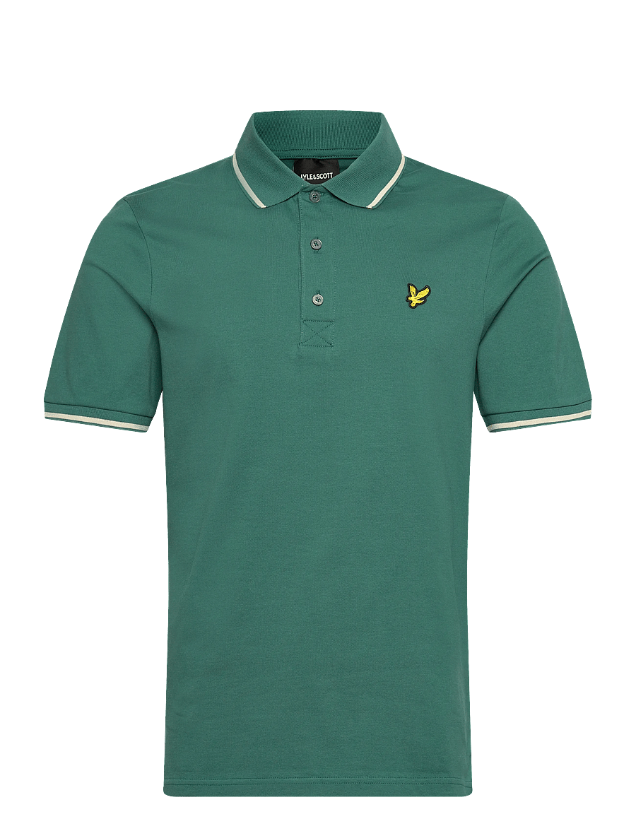 Lyle & Scott - Tipped Polo Shirt - lühikeste varrukatega polod - y164 everglade/ wheat - 1