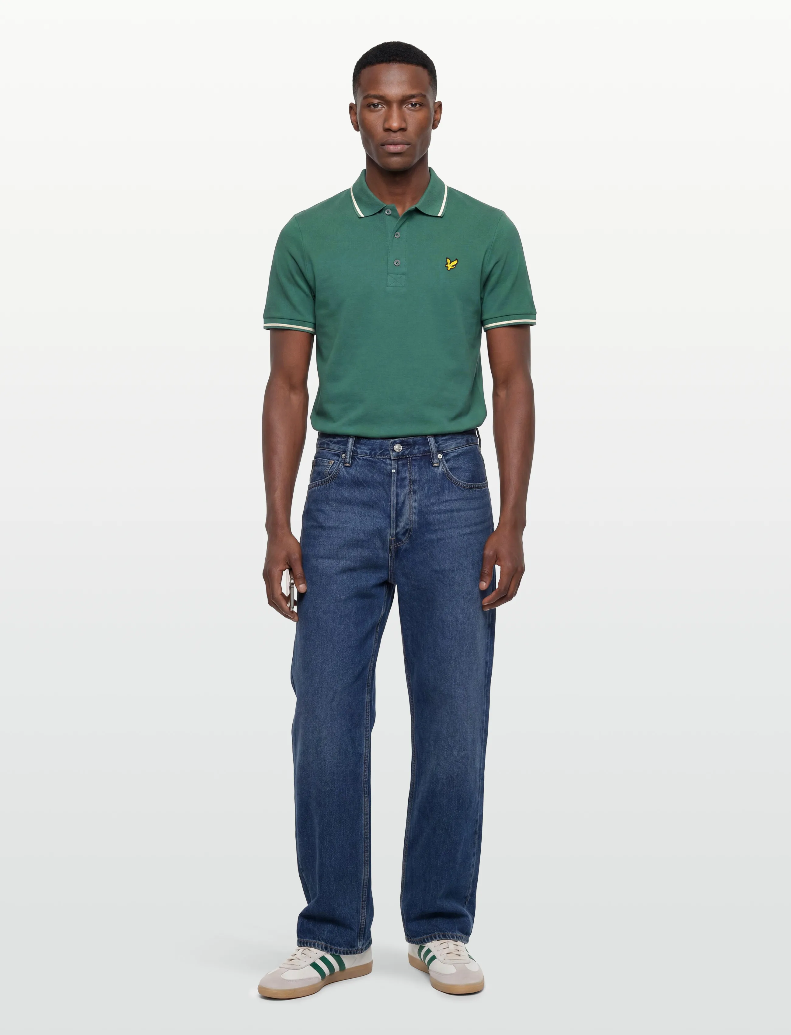 Lyle & Scott Tipped Polo Shirt - New arrivals - Y164 EVERGLADE/ WHEAT / green
