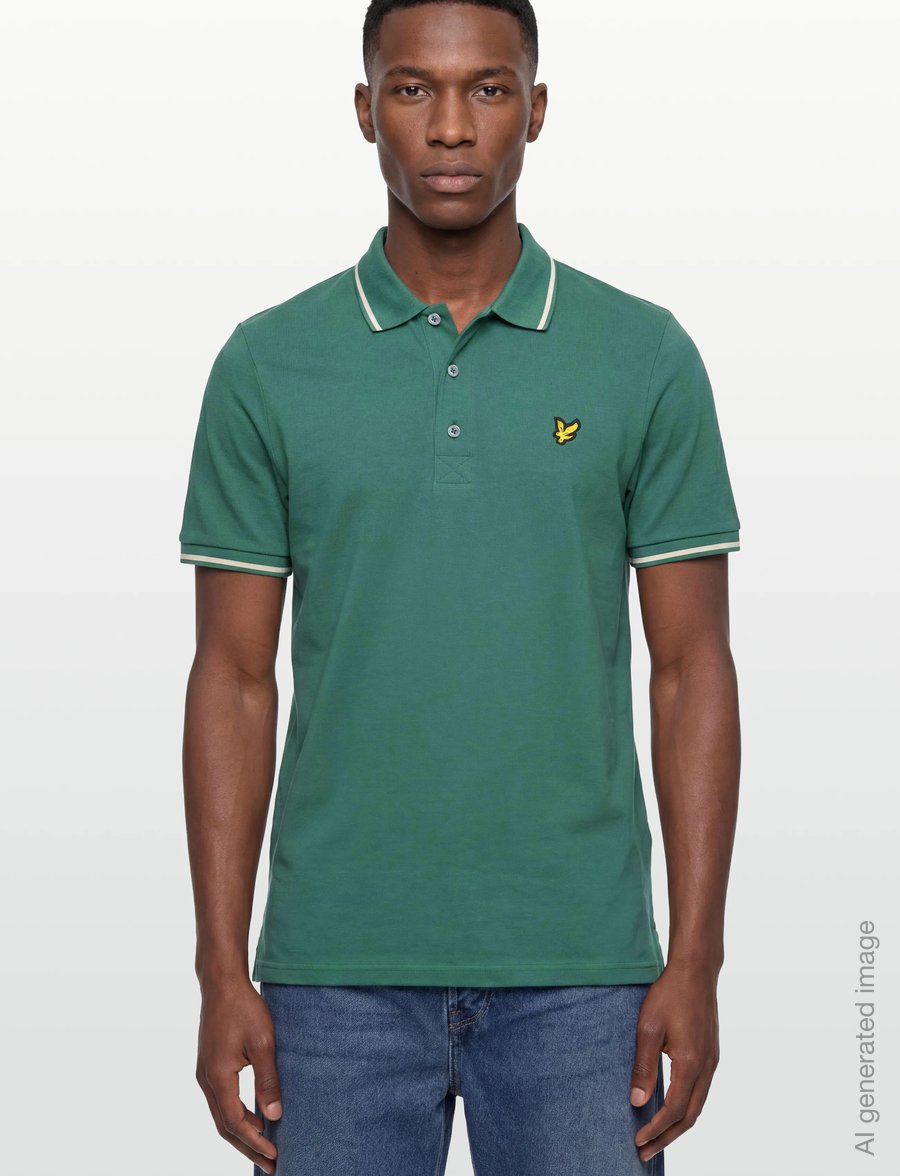 Lyle & Scott - Tipped Polo Shirt - lühikeste varrukatega polod - y164 everglade/ wheat - 3