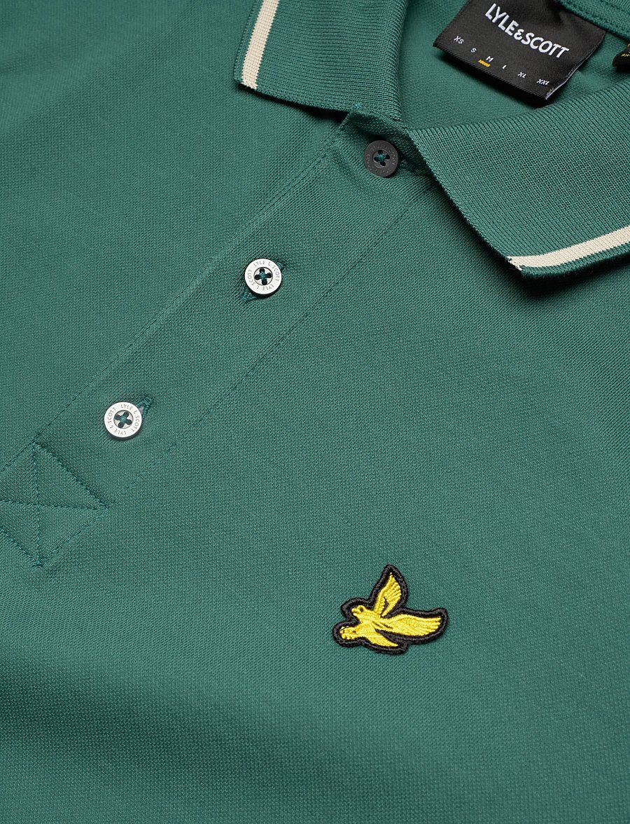 Lyle & Scott - Tipped Polo Shirt - lühikeste varrukatega polod - y164 everglade/ wheat - 5