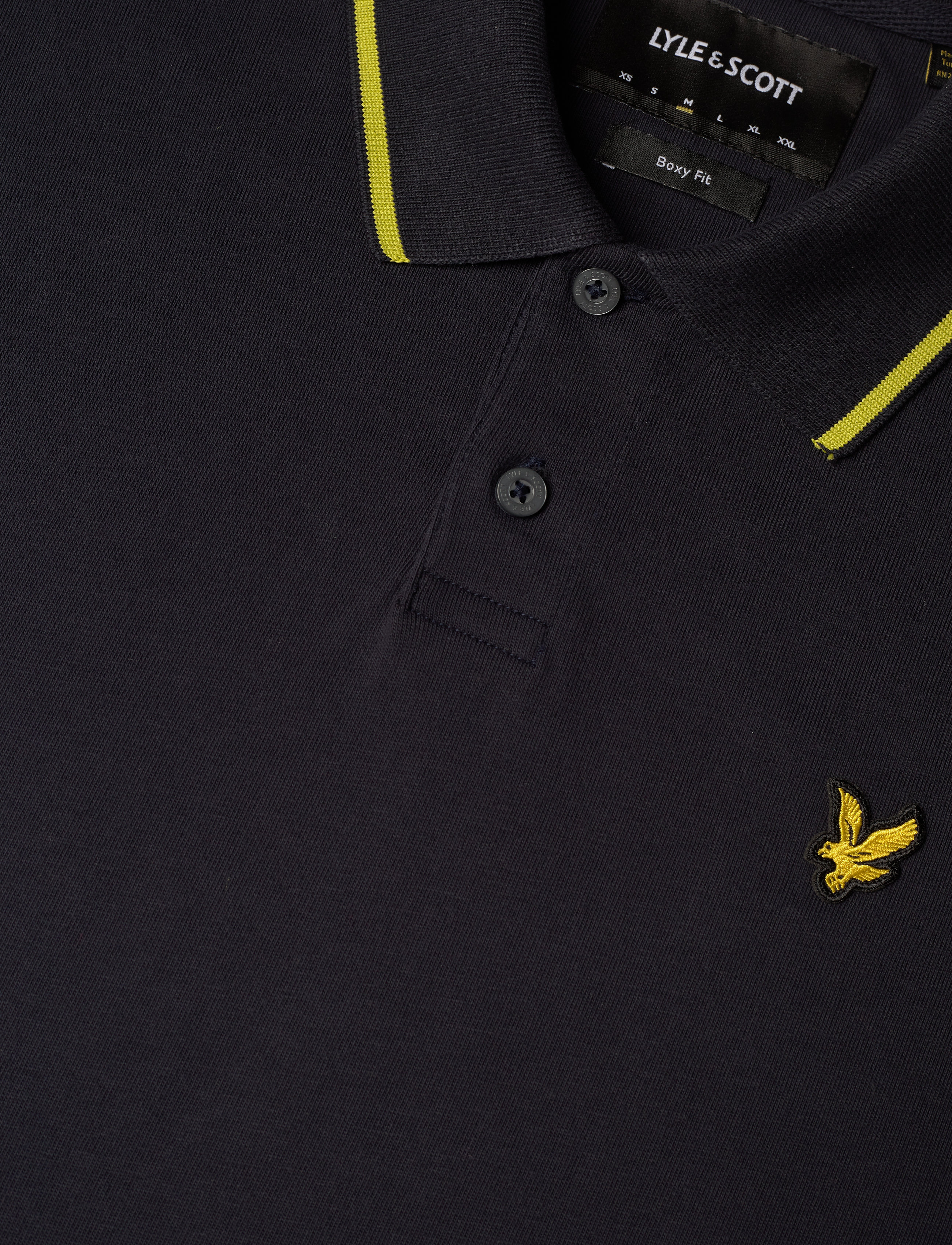 Lyle & Scott - Oversized Flatlock Polo Shirt - dark navy - 2