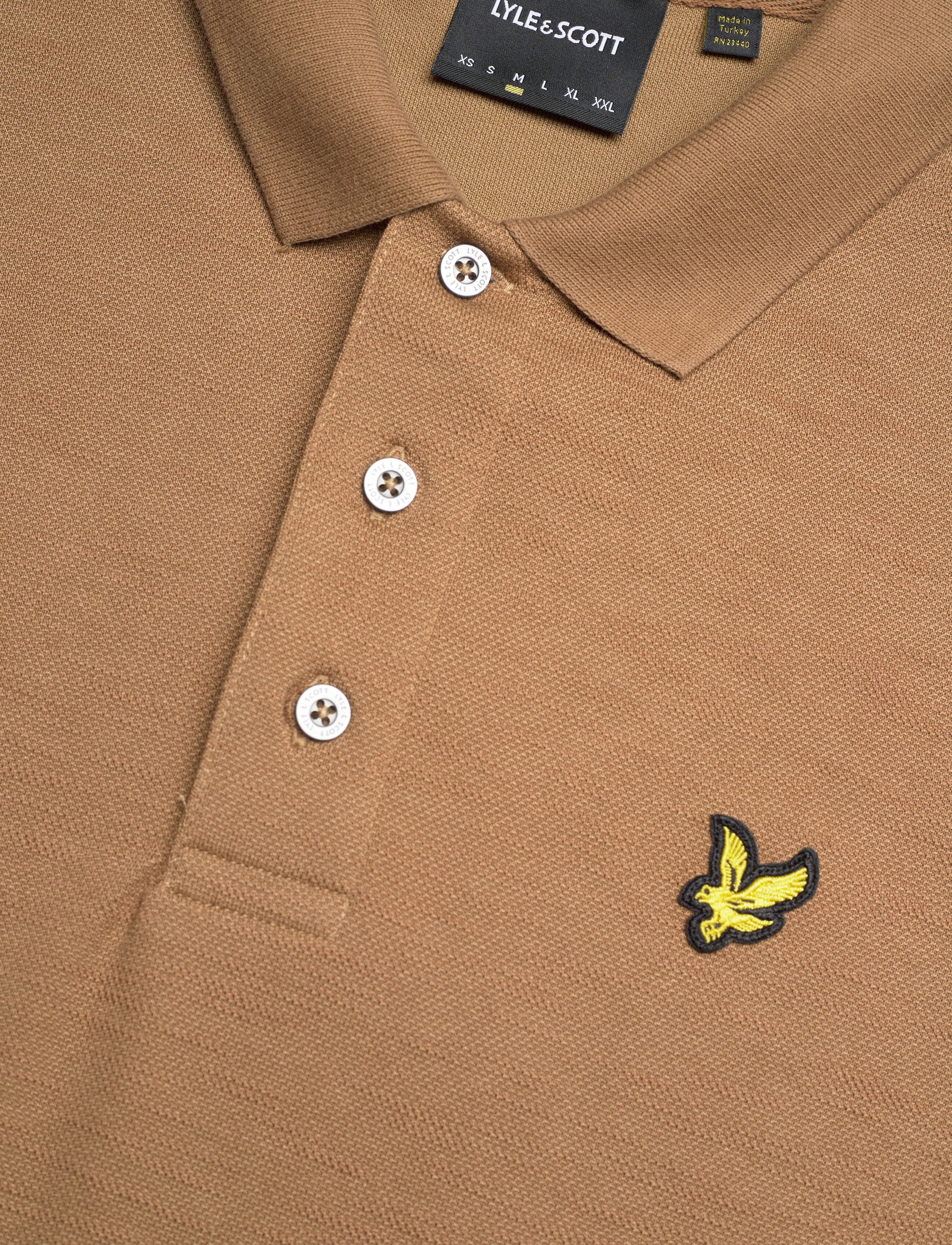 Lyle & Scott - Chunky Slub Polo Shirt - camel bronze - 2
