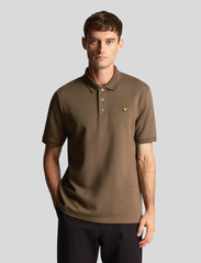 Lyle & Scott - Chunky Slub Polo Shirt - kortärmade pikéer - w485 olive - 2
