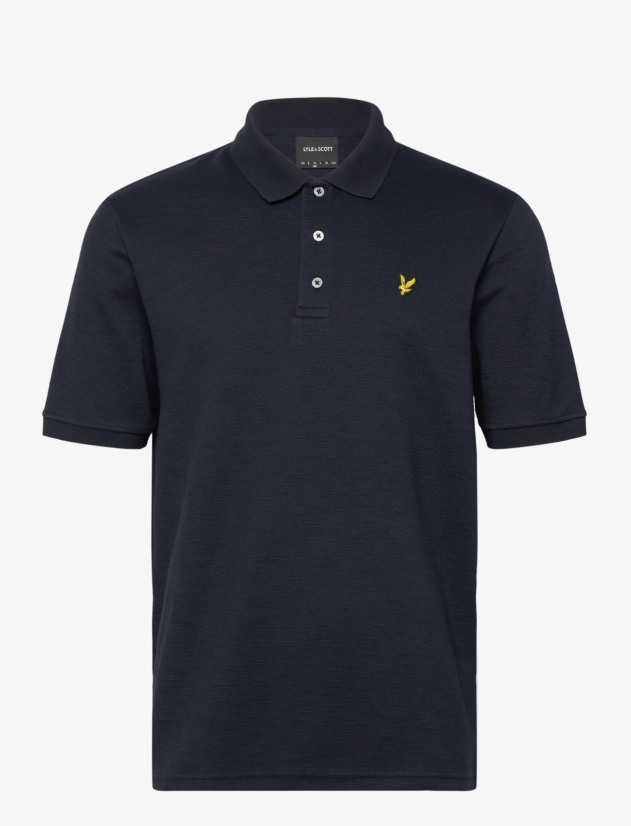 Lyle & Scott - Chunky Slub Polo Shirt - short-sleeved polos - z271 dark navy - 0