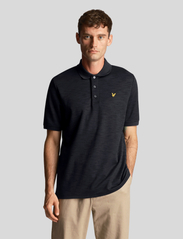 Lyle & Scott - Chunky Slub Polo Shirt - kortärmade pikéer - z271 dark navy - 2