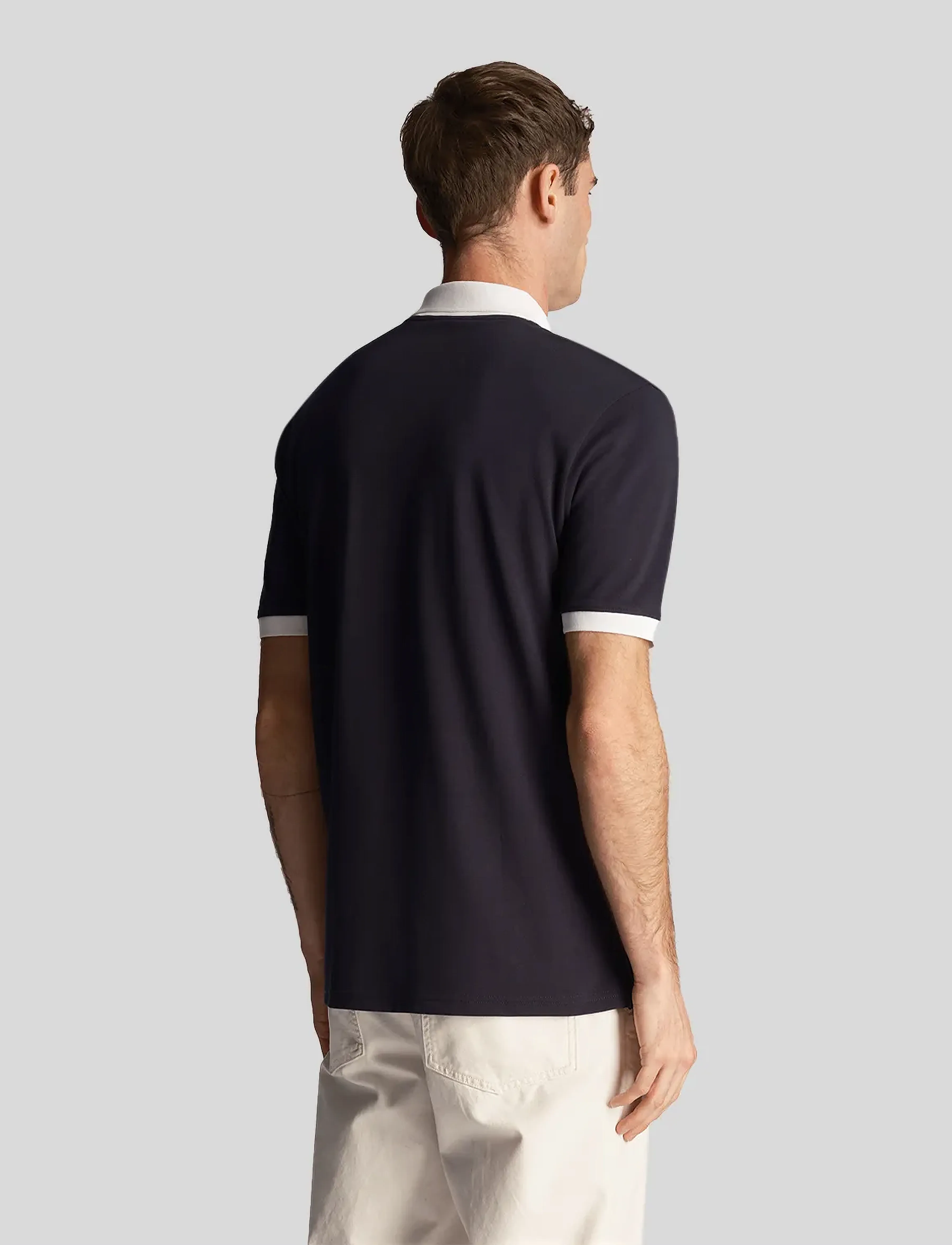 Lyle & Scott - Tonal Ringer Polo Shirt - w403 dark navy/ white - 3