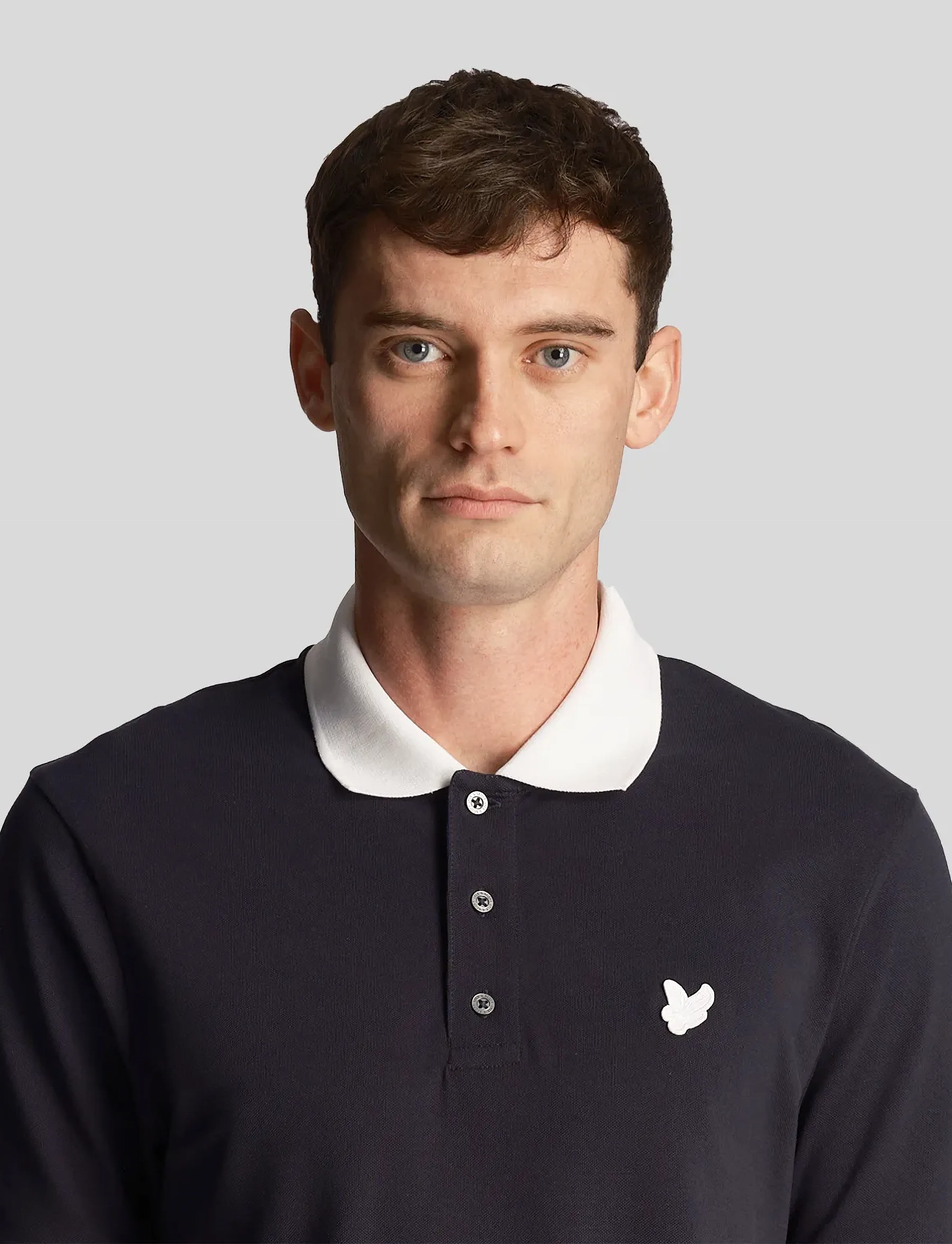 Lyle & Scott - Tonal Ringer Polo Shirt - w403 dark navy/ white - 4