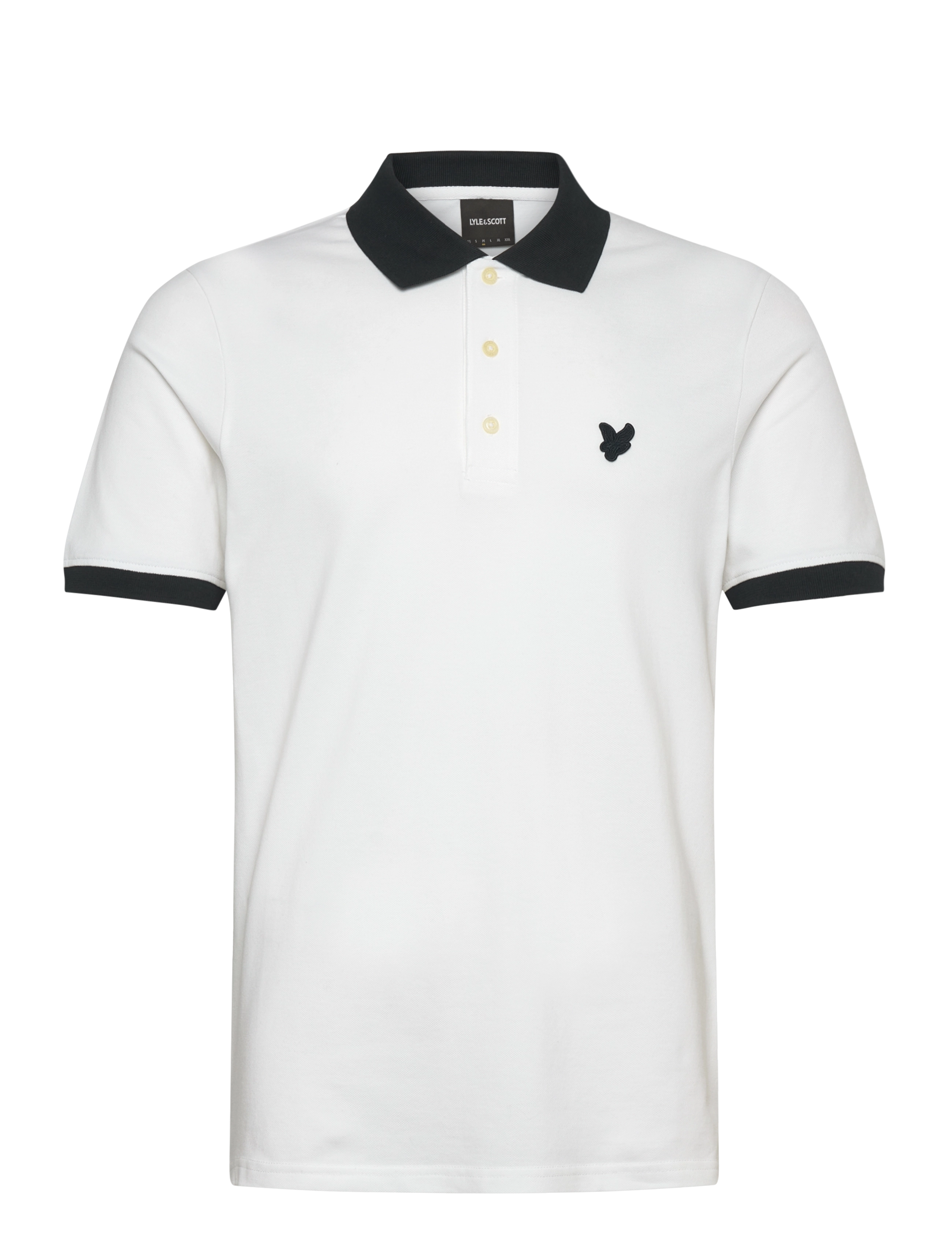 Lyle & Scott - Tonal Ringer Polo Shirt - x187 white/ dark navy - 1