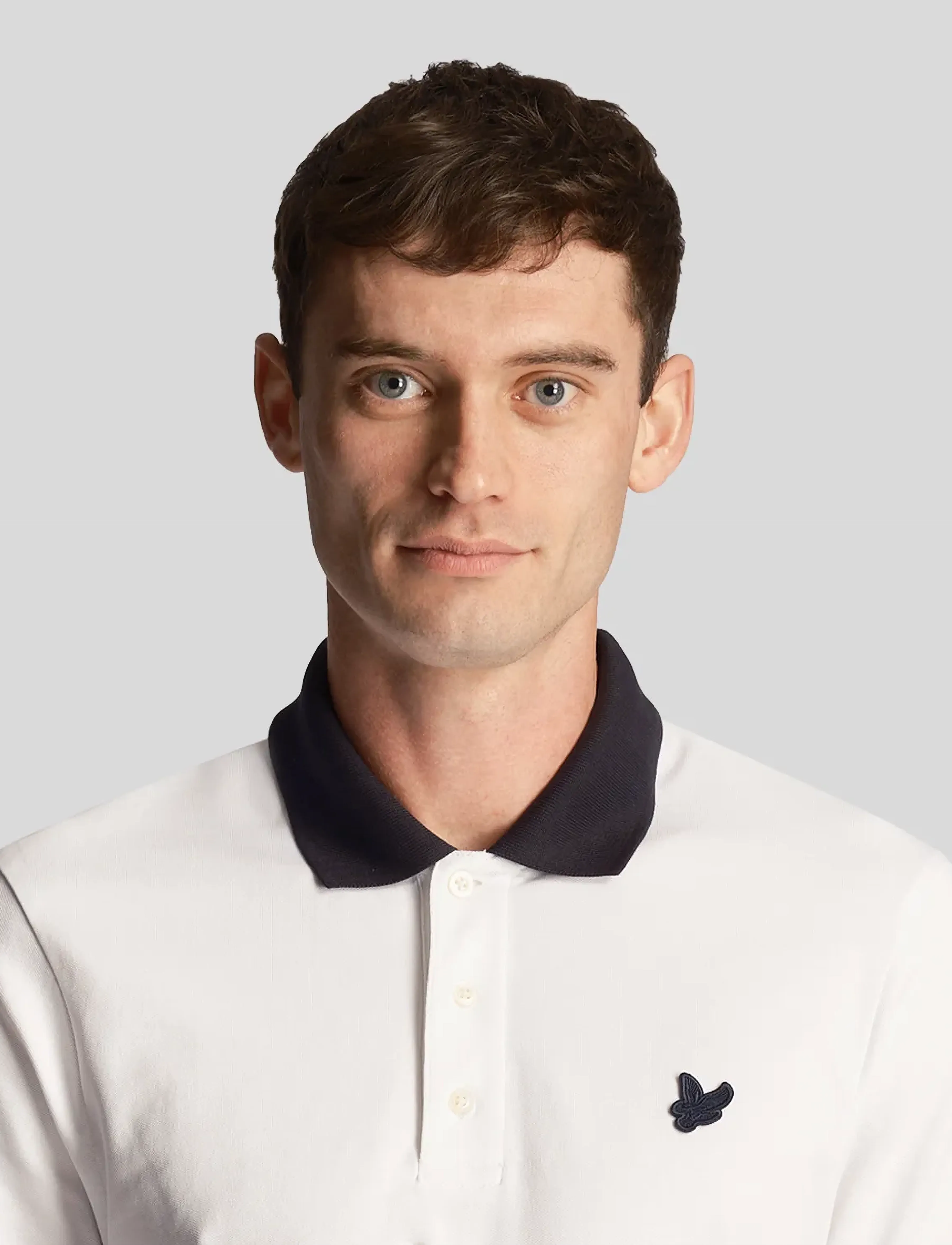 Lyle & Scott - Tonal Ringer Polo Shirt - x187 white/ dark navy - 4