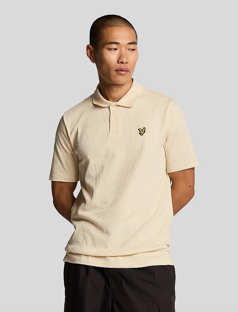 Lyle & Scott - Crepe Polo Shirt - kortærmede poloer - x588 luna - 0