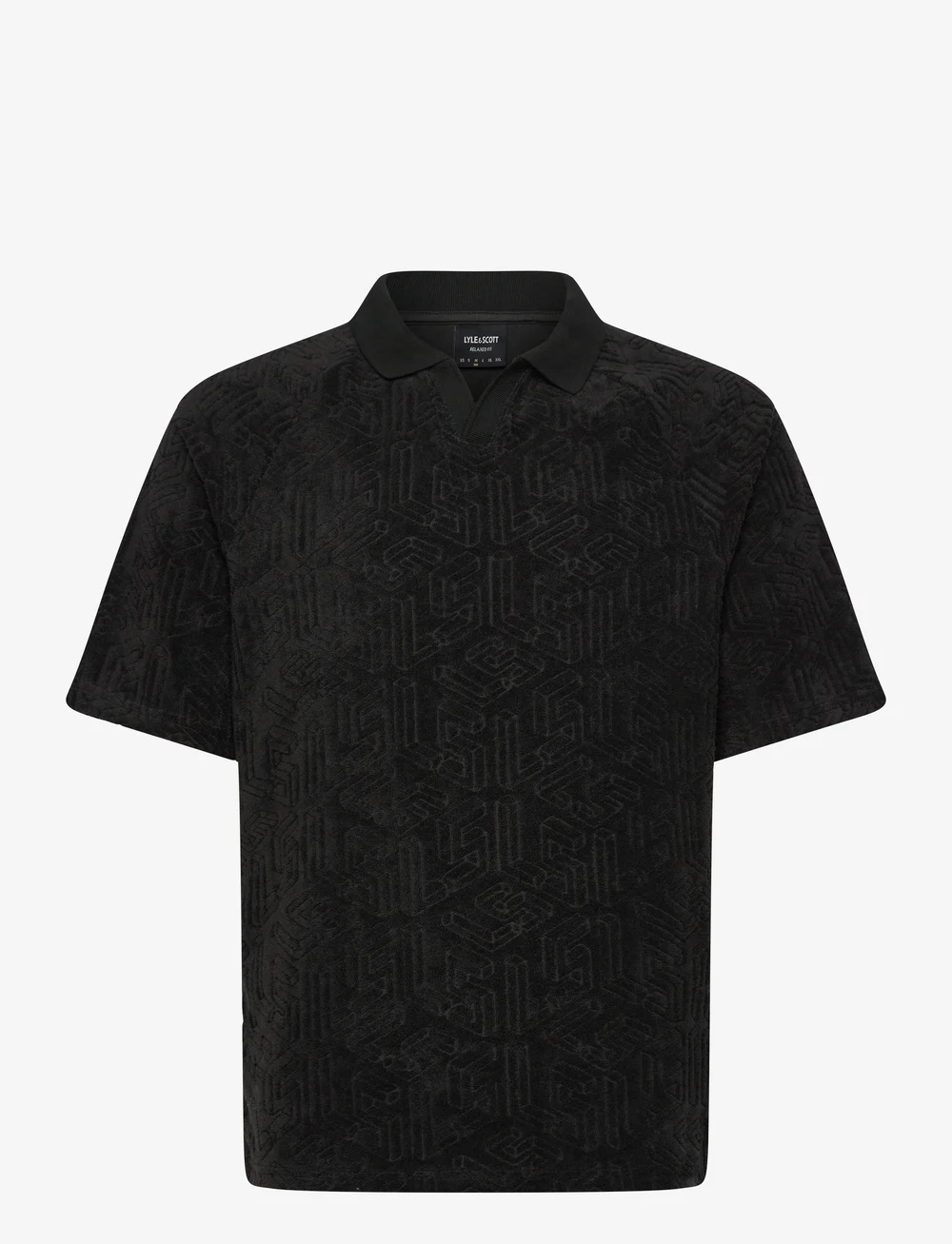 Lyle & Scott - Emblem Towelling Polo Shirt - gestrickte polohemden - z865 jet black - 0