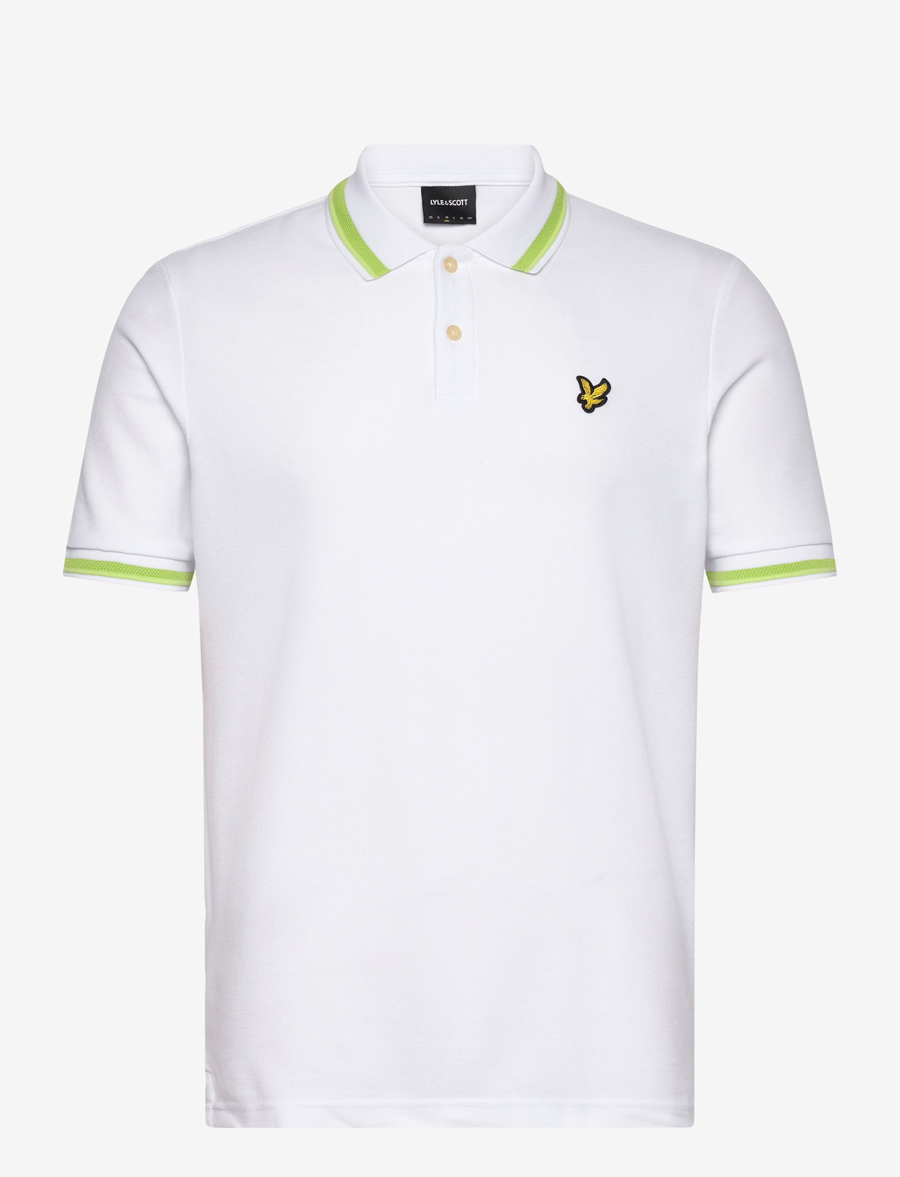 Lyle & Scott - Multi Tipped Polo Shirt - x821 white/ vibrant kiwi/ key lime - 1