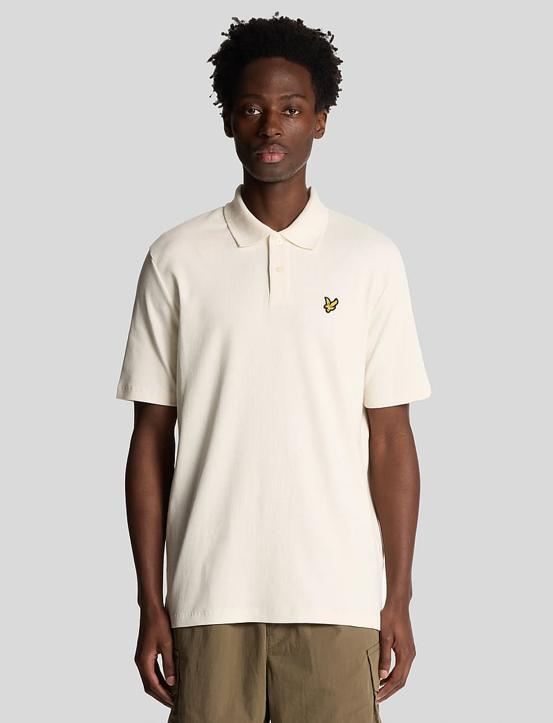 Lyle & Scott - Ribbed Polo Shirt - kortärmade pikéer - x788 natural - 0