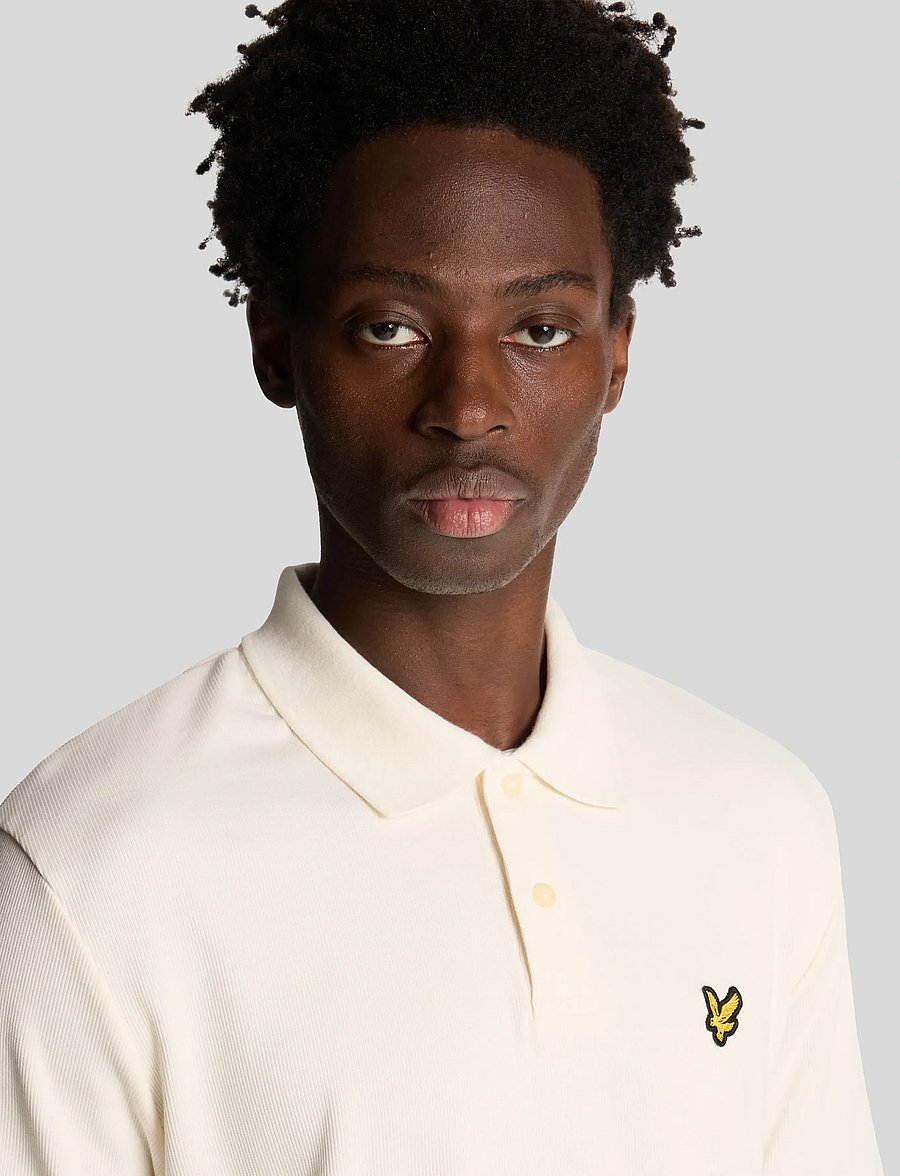 Lyle & Scott - Ribbed Polo Shirt - x788 natural - 5