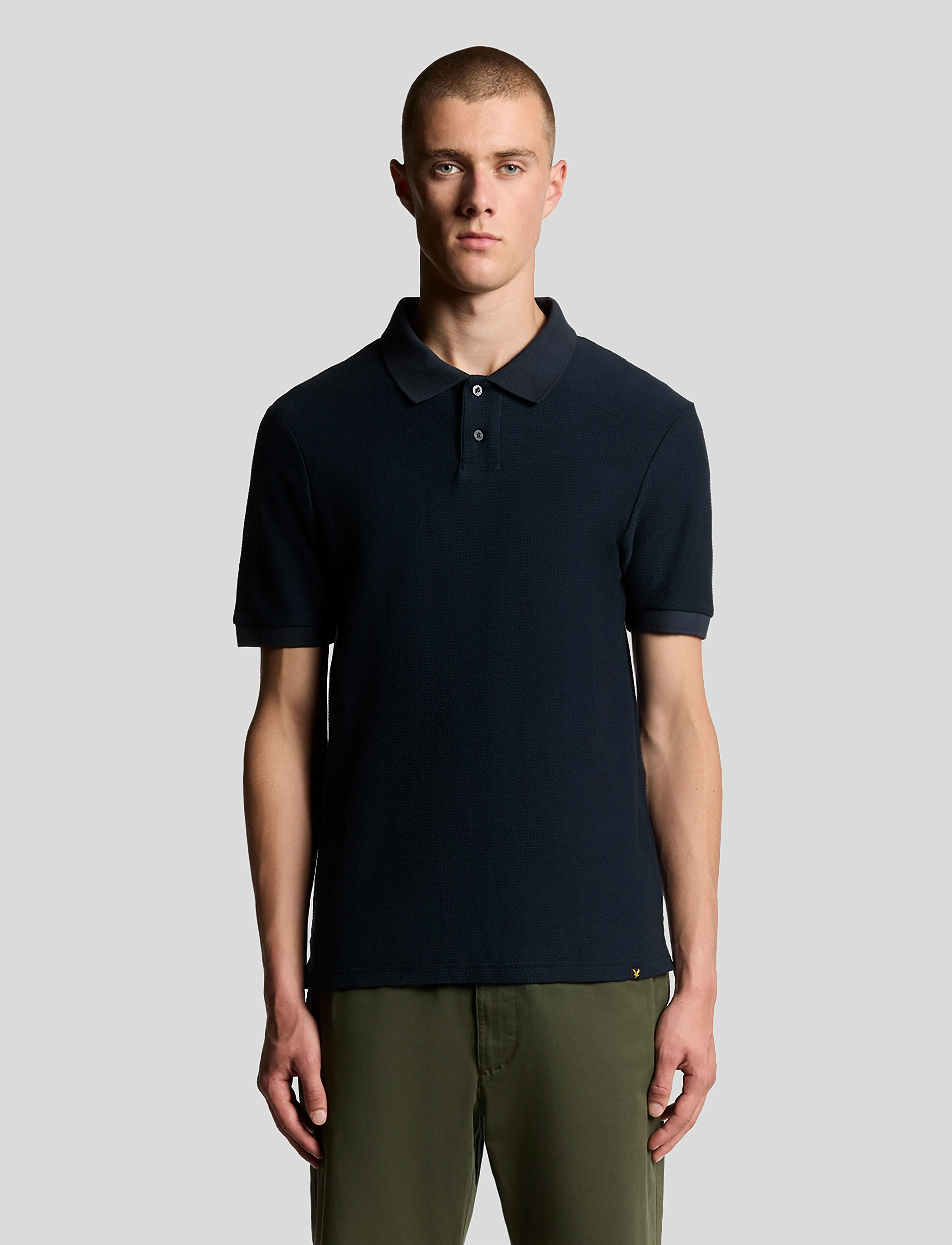 Lyle & Scott Jacquard Dobby Polo Shirt - Kläder - Z271 DARK NAVY / navy