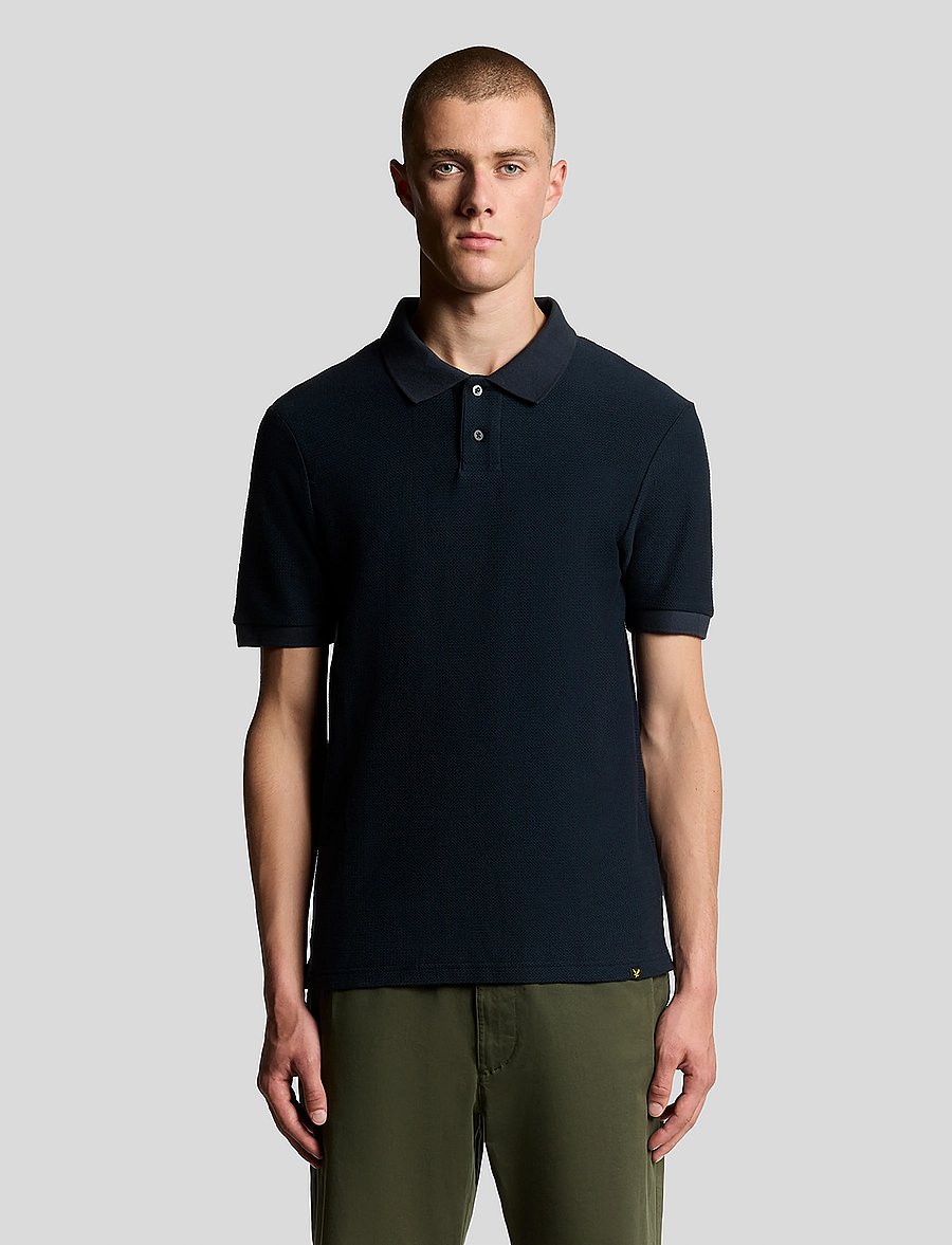 Lyle & Scott - Jacquard Dobby Polo Shirt - z271 dark navy - 0