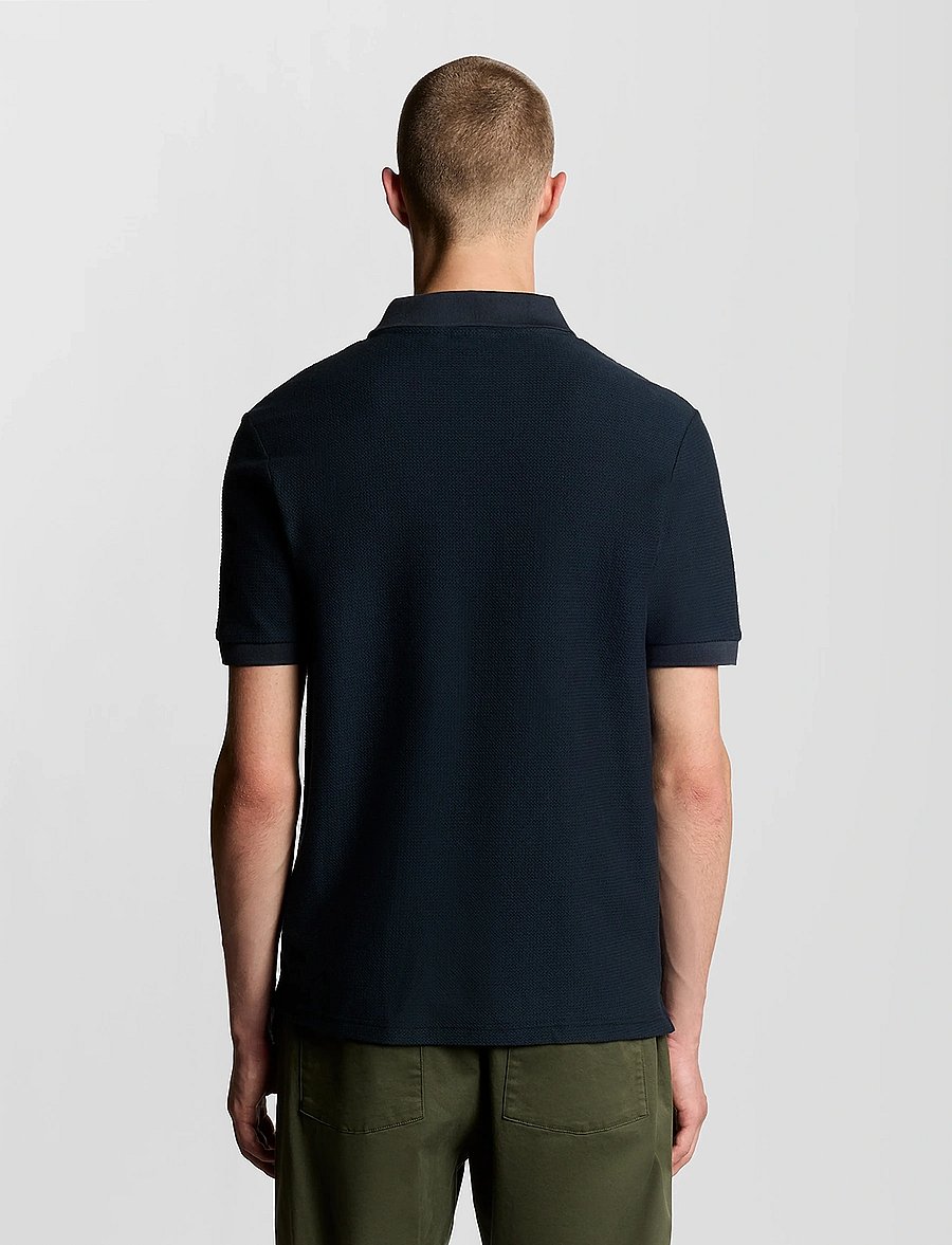 Lyle & Scott - Jacquard Dobby Polo Shirt - z271 dark navy - 3