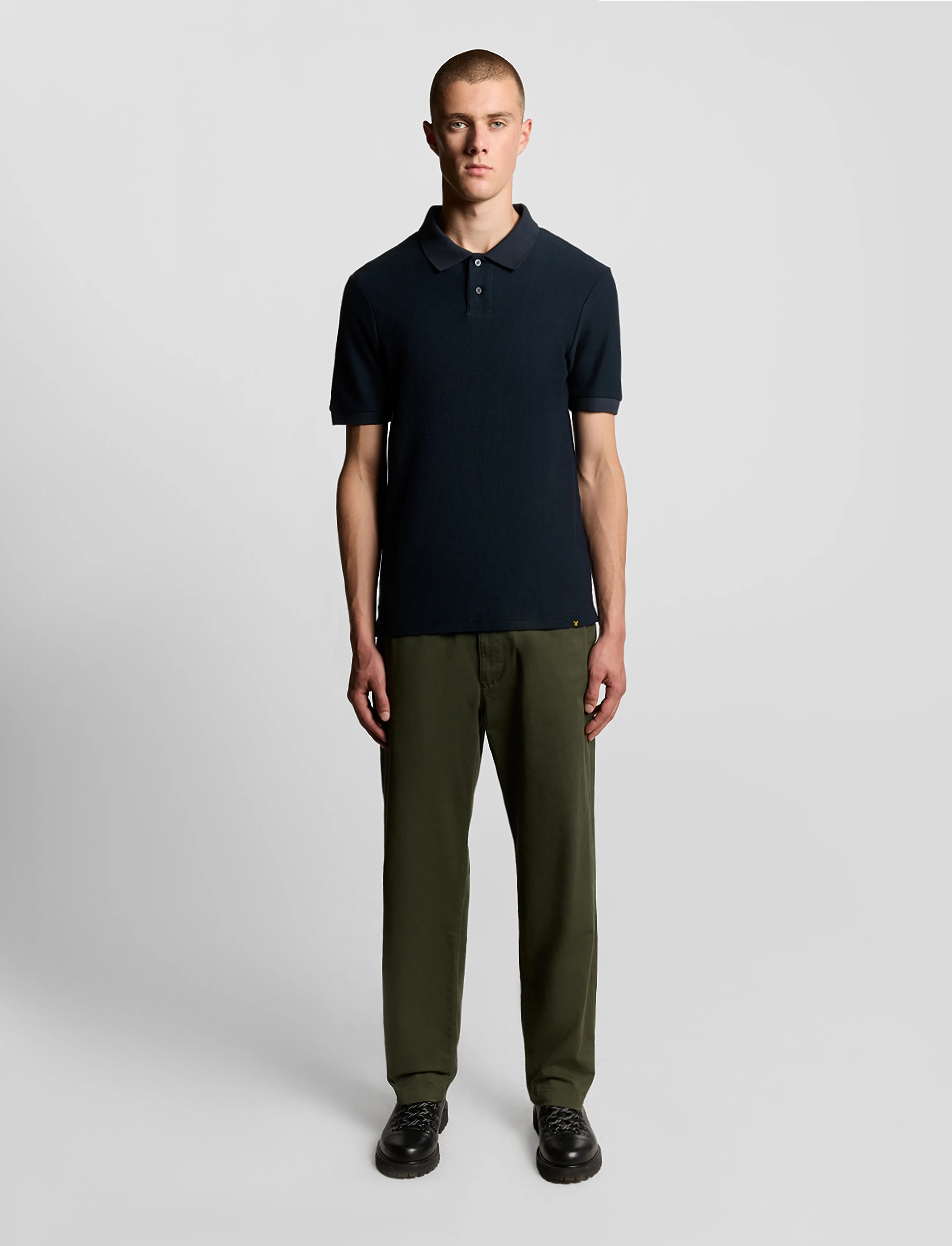 Lyle & Scott - Jacquard Dobby Polo Shirt - z271 dark navy - 5