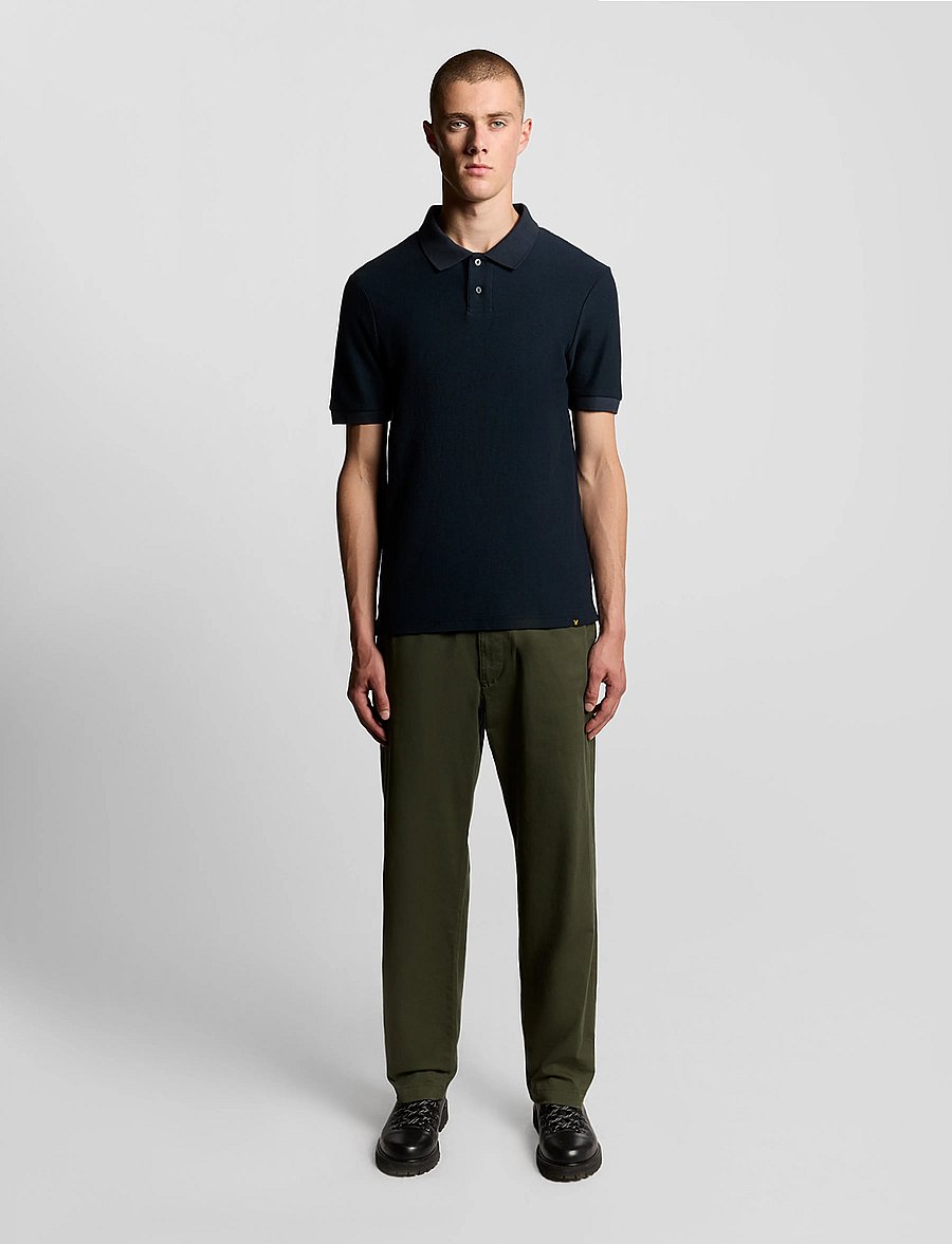 Lyle & Scott - Jacquard Dobby Polo Shirt - z271 dark navy - 5
