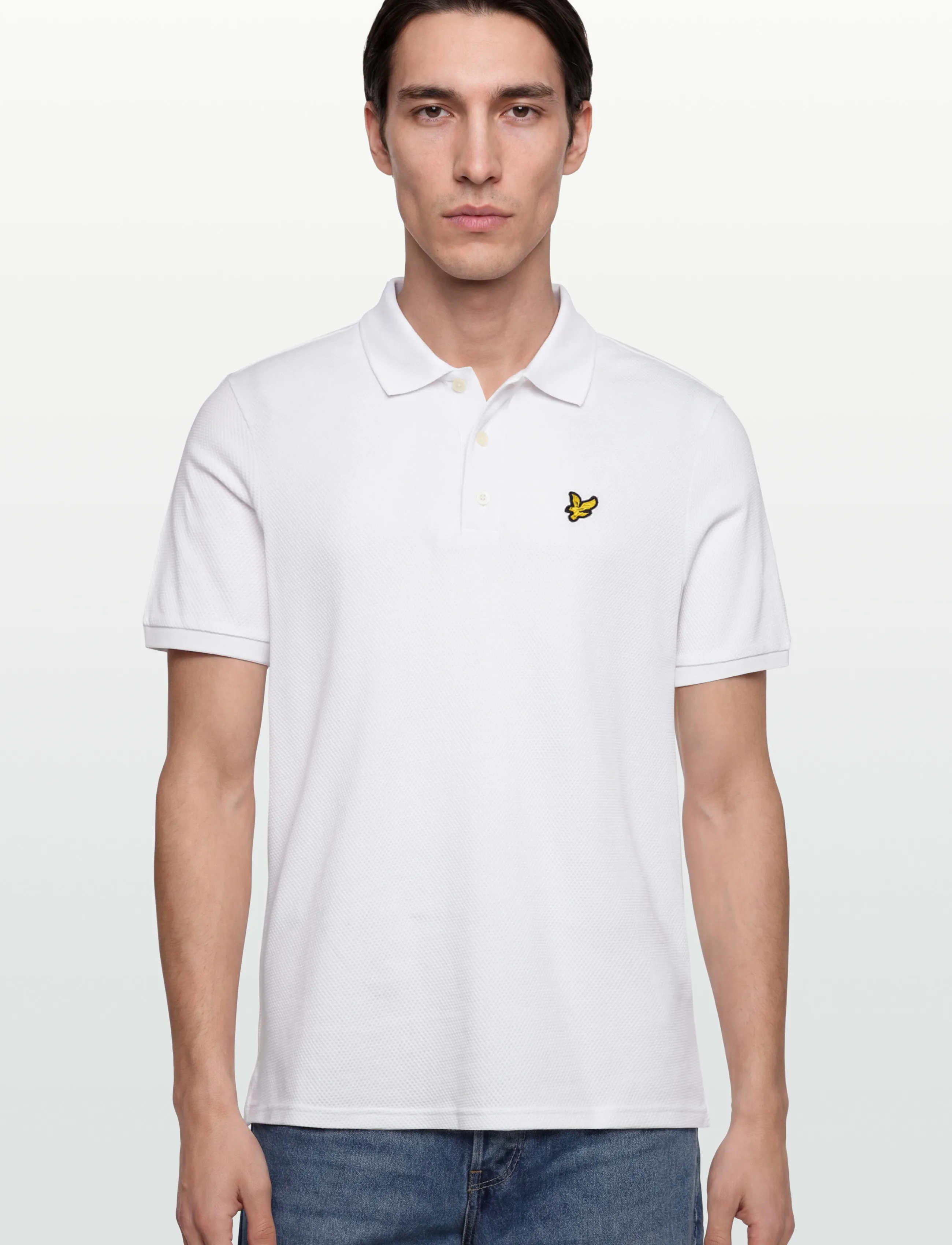Lyle & Scott - Popcorn Jacquard Polo Shirt - 626 white - 3