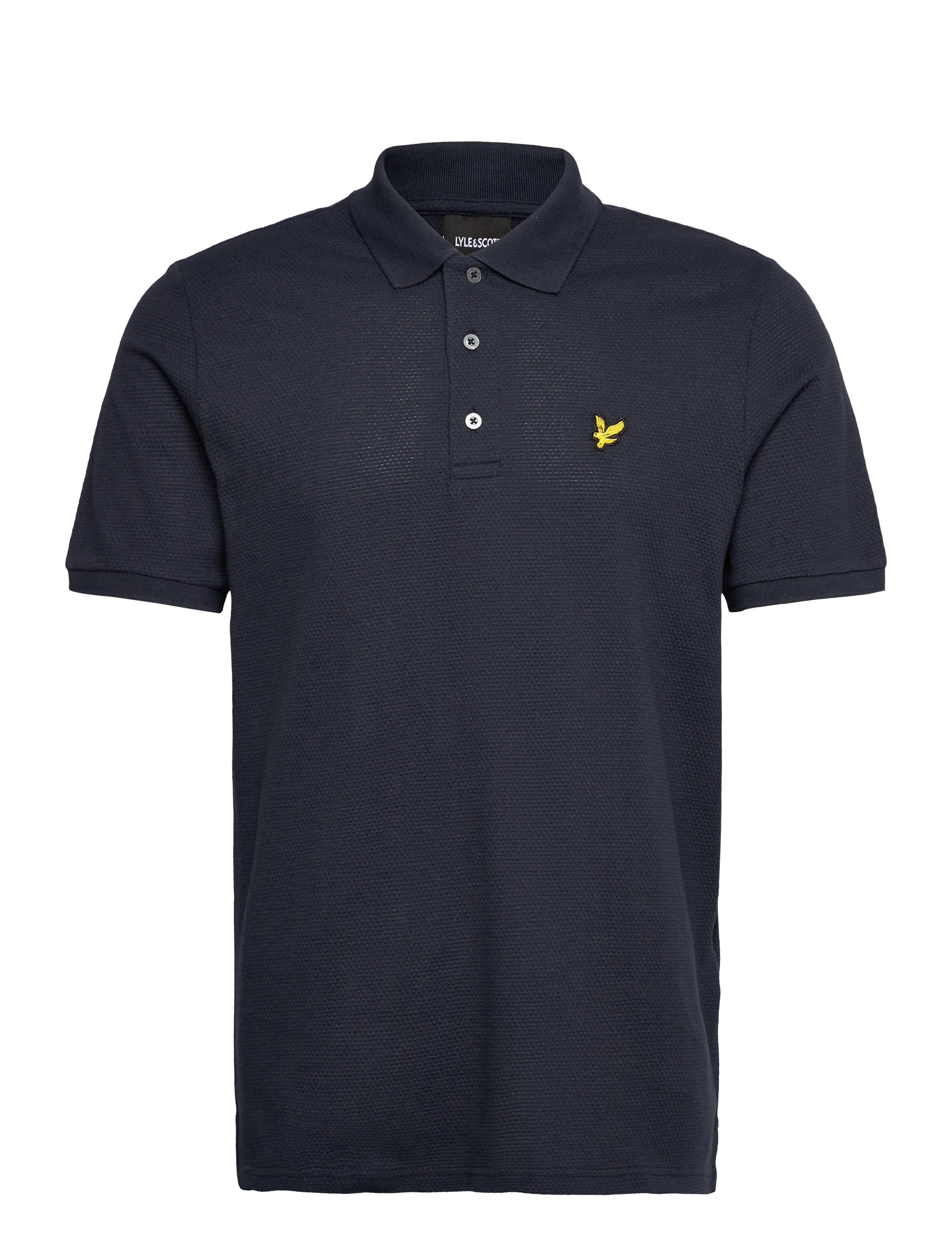 Lyle & Scott Popcorn Jacquard Polo Shirt - Kortärmade stickade pikéer - Z271 DARK NAVY / navy