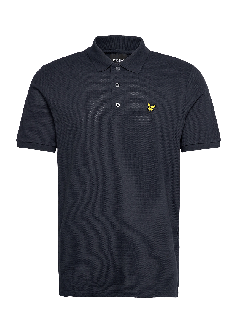 Lyle & Scott - Popcorn Jacquard Polo Shirt - kootud polosärgid - z271 dark navy - 0
