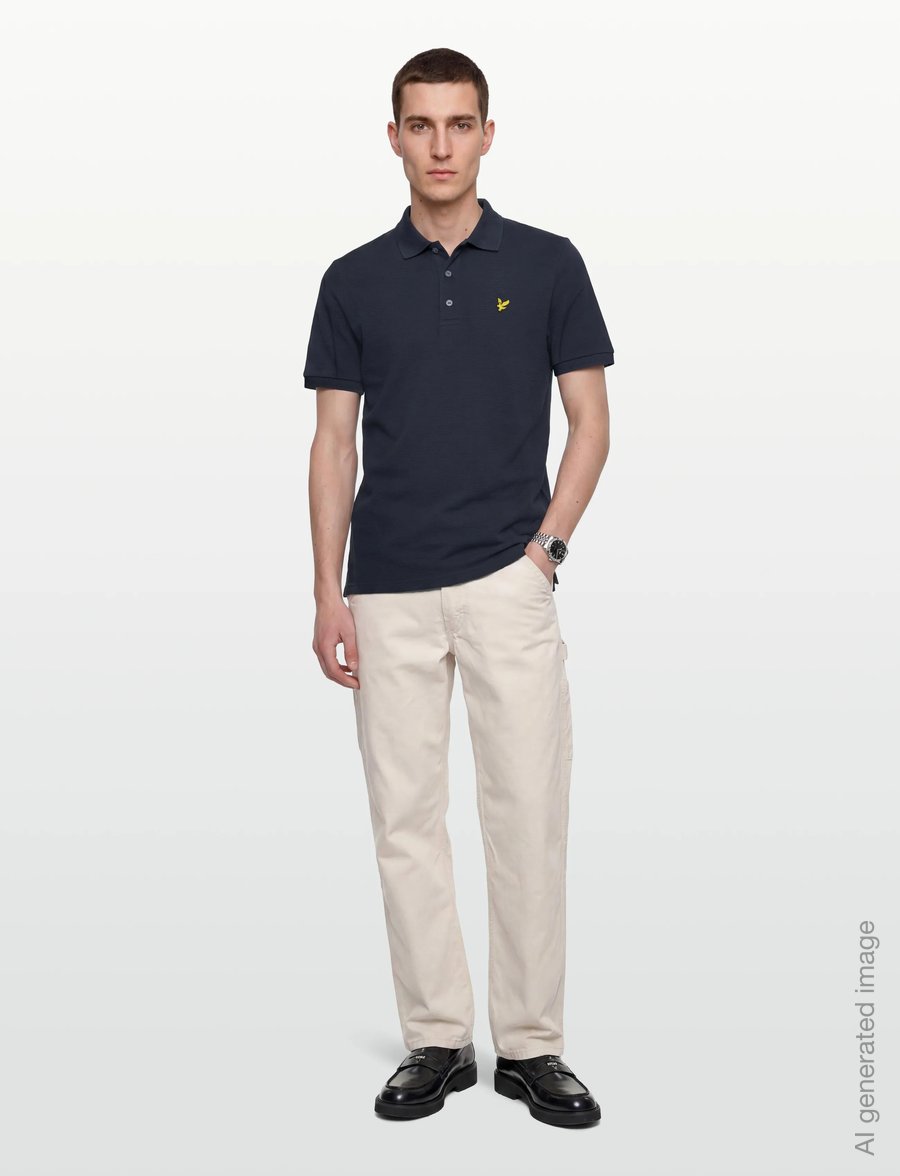 Lyle & Scott - Popcorn Jacquard Polo Shirt - z271 dark navy - 0
